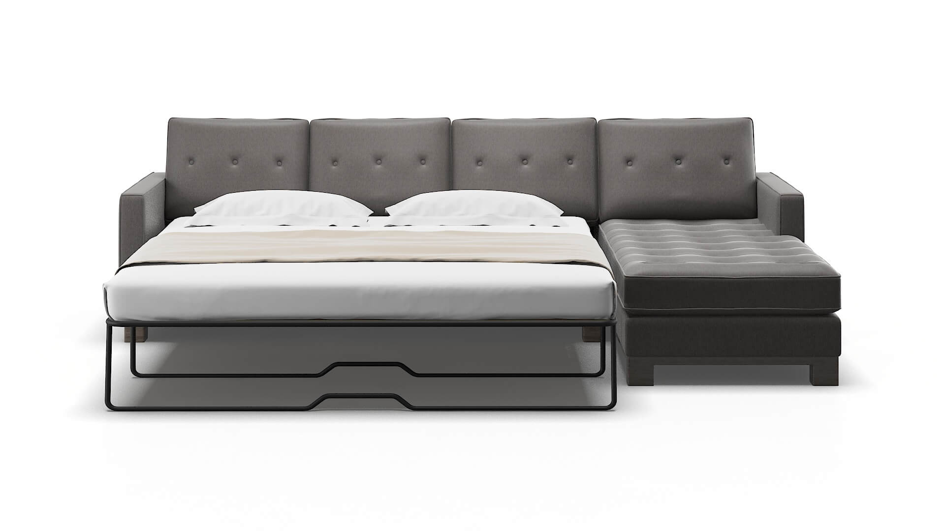 Syros Cosmo Charcoal Panel Sleeper Espresso legs 1