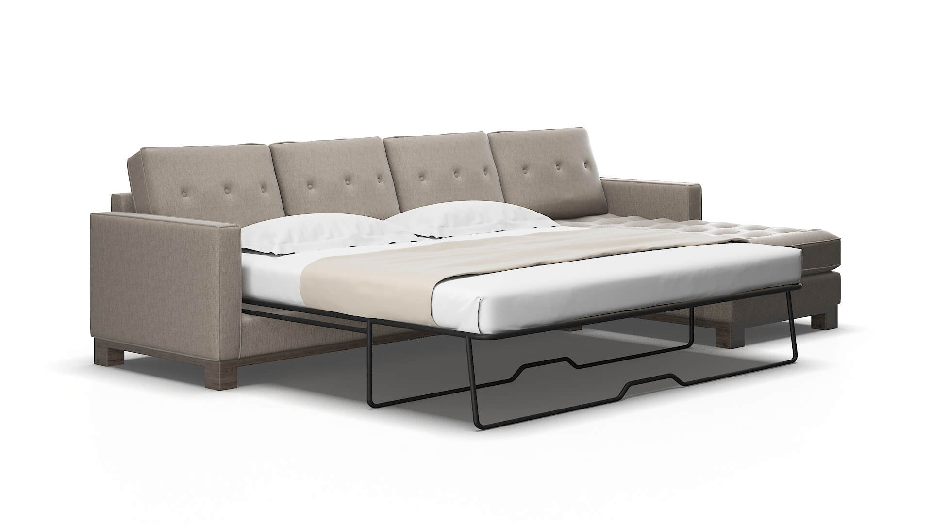 Syros Cosmo taupe Panel sleeper Espresso Legs  2