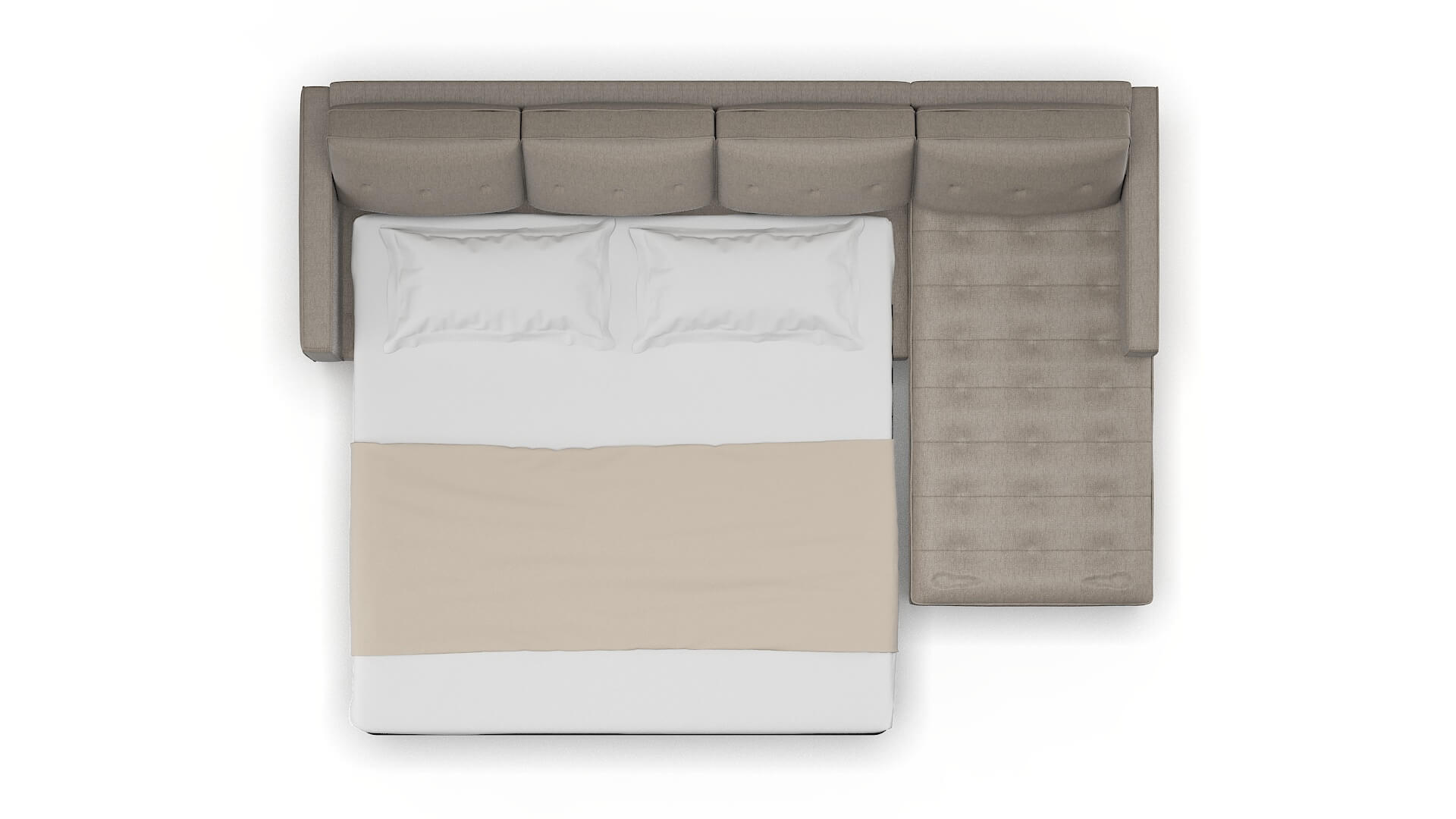 Syros Cosmo Taupe Panel Sleeper Espresso legs 3