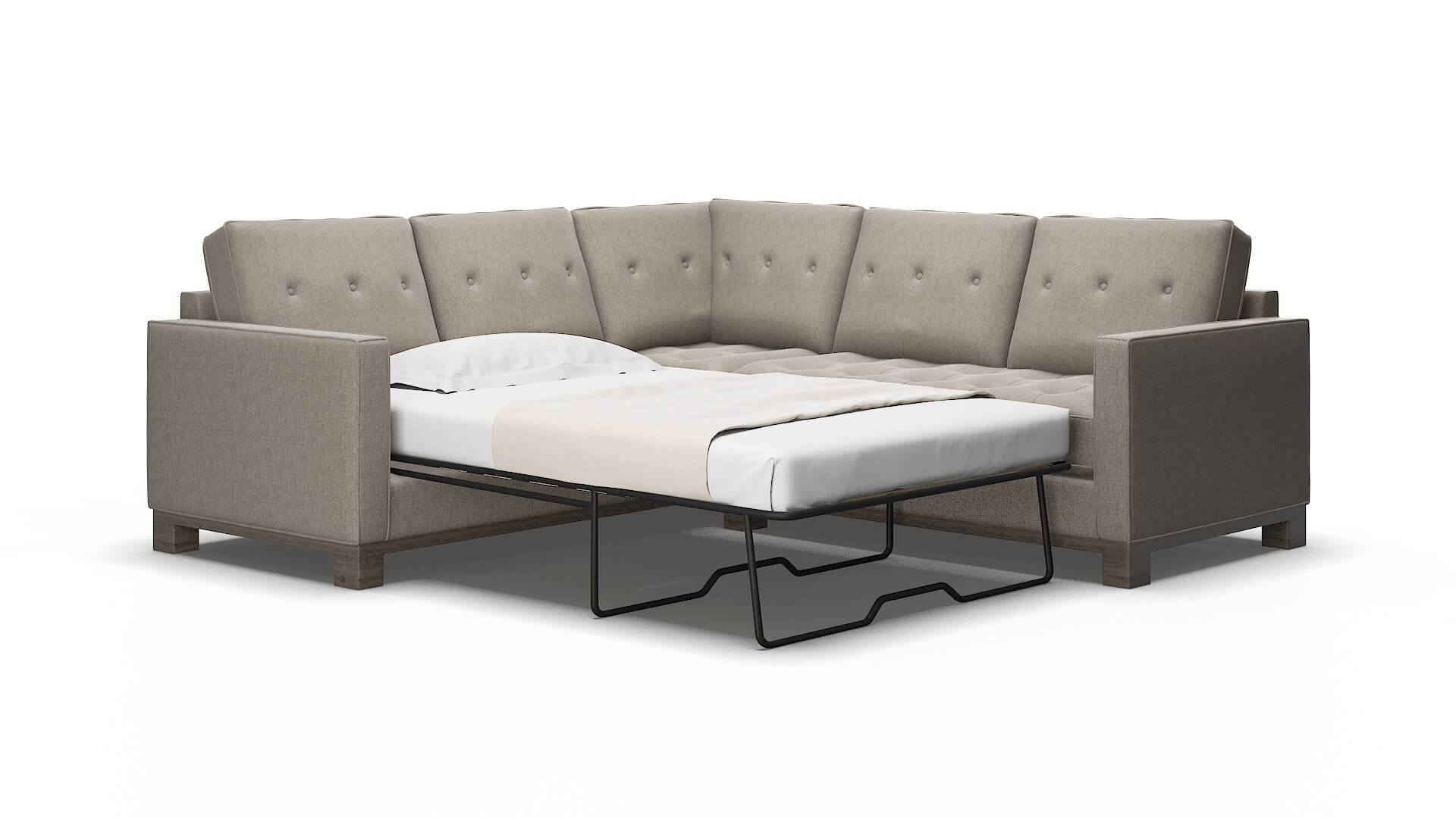 Syros Cosmo Taupe Sectional Sleeper Espresso legs 2