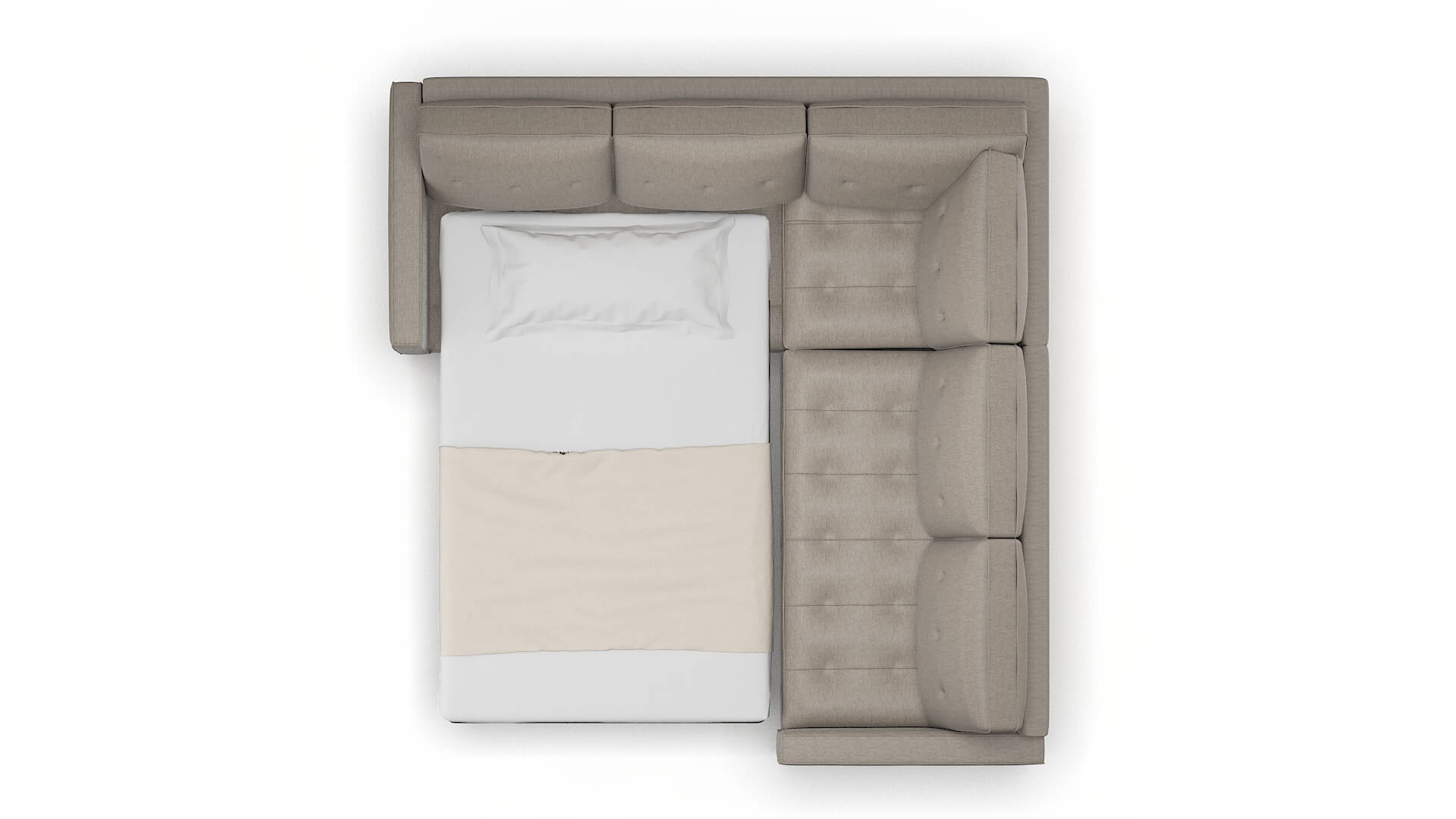 Syros Cosmo Taupe Sectional Sleeper Espresso legs 3
