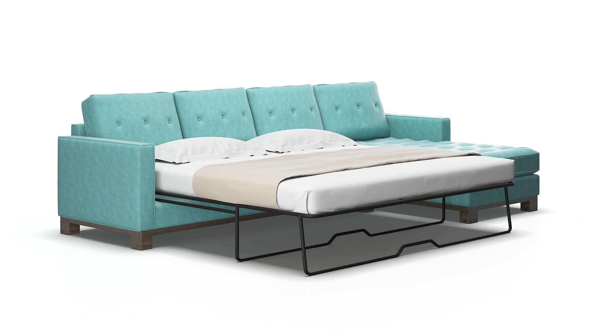 Syros Curious turquoise Panel sleeper Espresso Legs  2