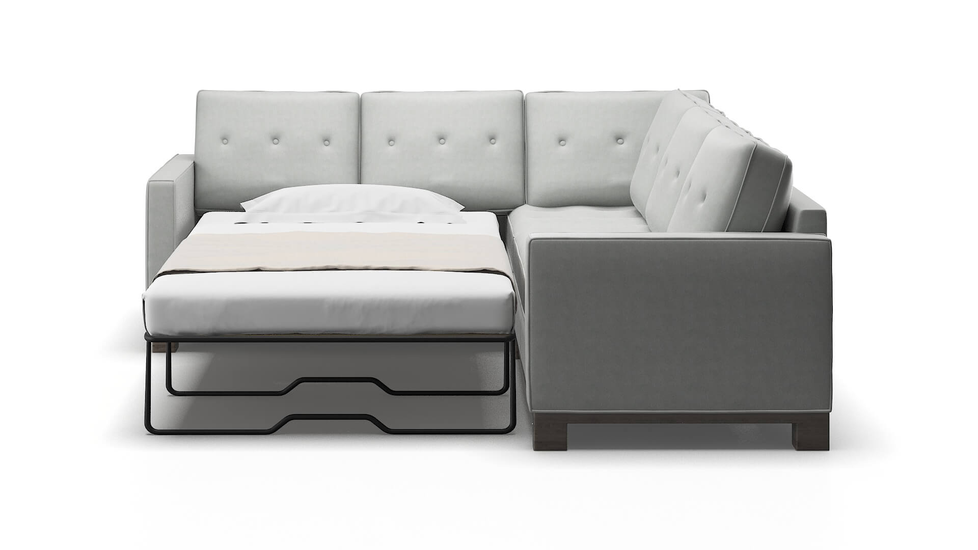 Syros Dawson Platinum Sectional Sleeper Espresso legs 1
