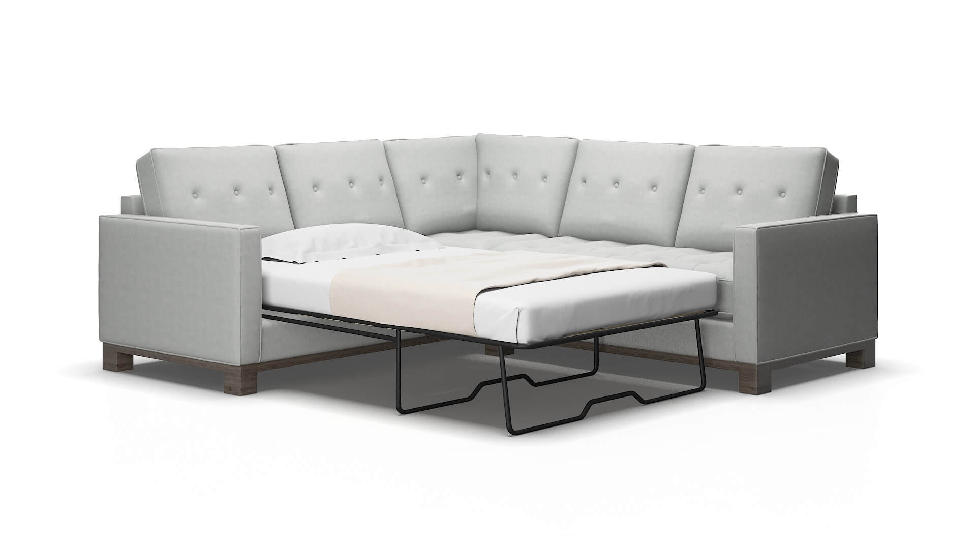 Syros Dawson Platinum Sectional Sleeper Espresso legs 2