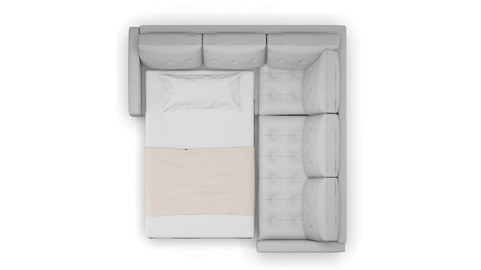 Syros Dawson Platinum Sectional Sleeper Espresso legs 3