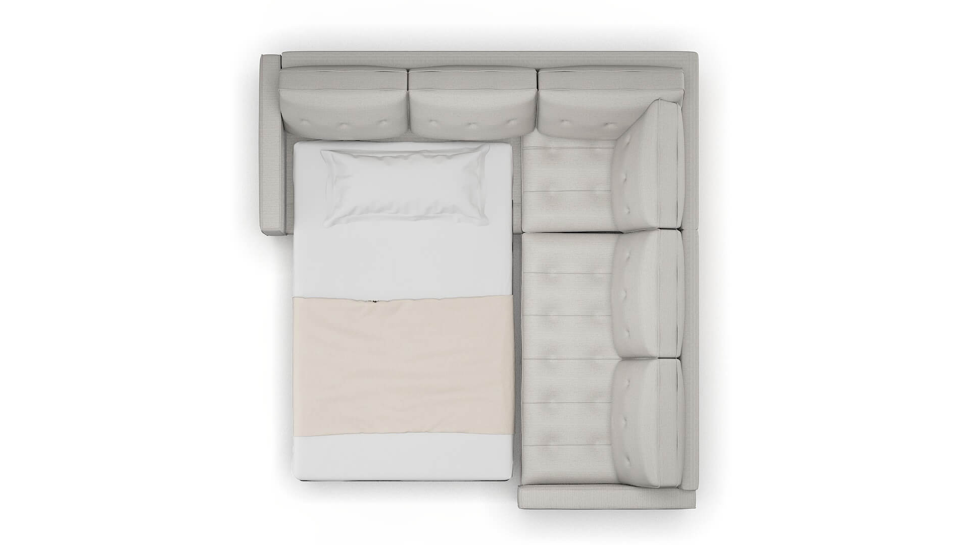 Syros Derby Grey Sectional Sleeper Espresso legs 3