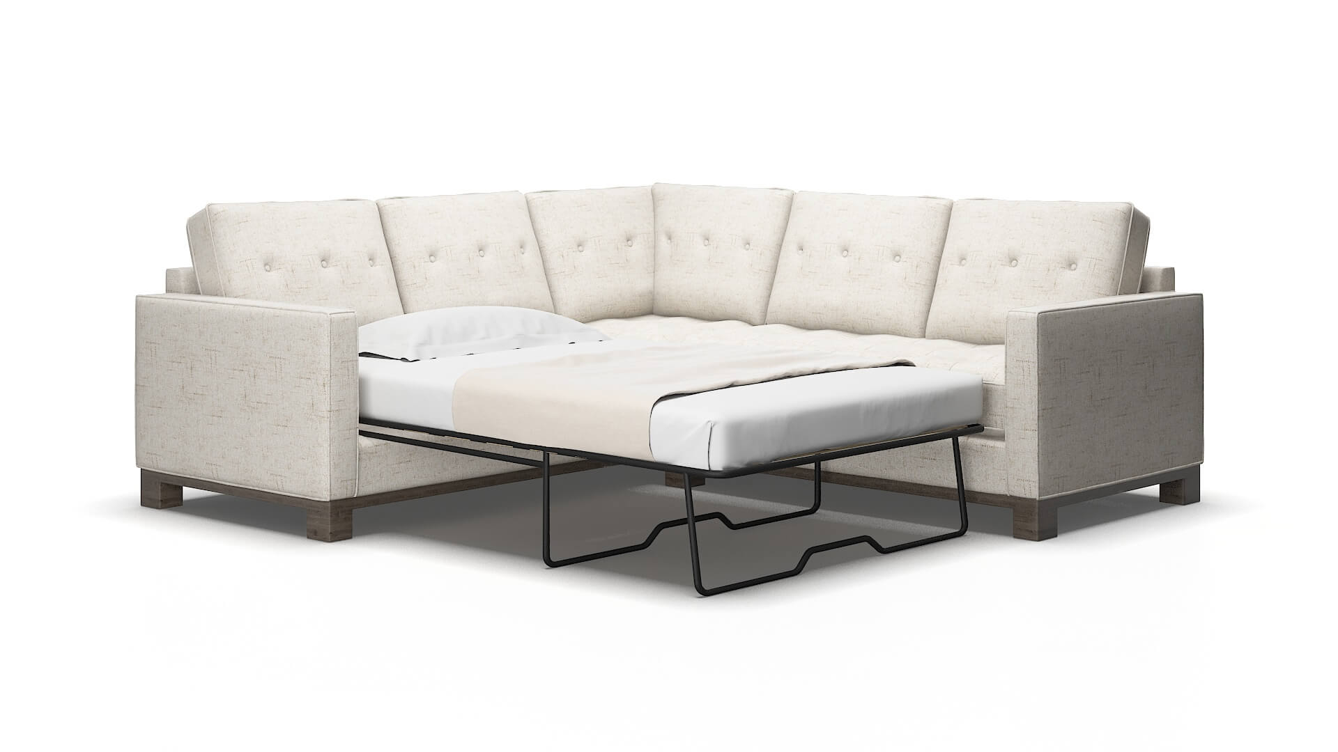 Syros Derby Taupe Sectional Sleeper Espresso legs 2