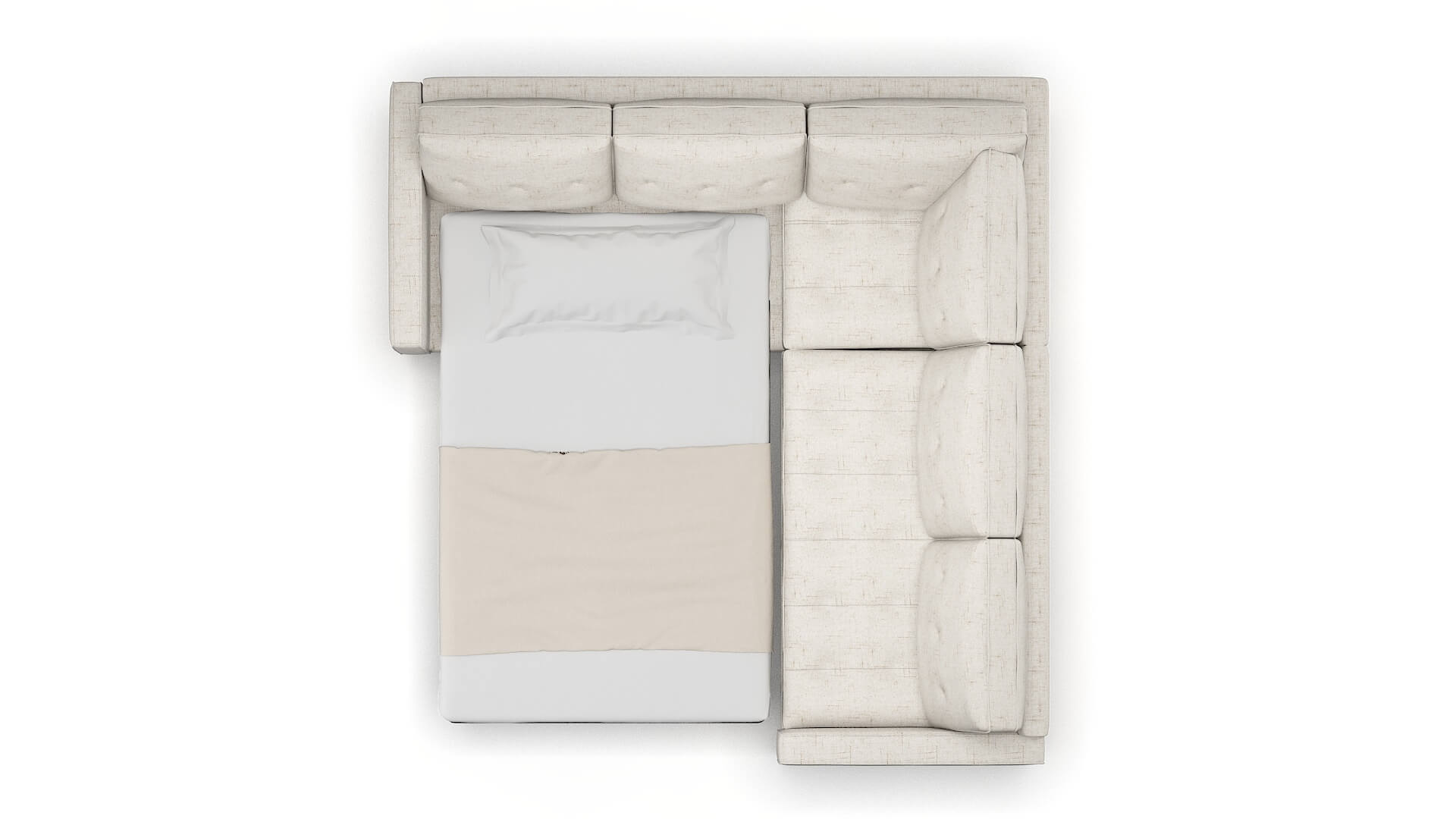 Syros Derby Taupe Sectional Sleeper Espresso legs 3