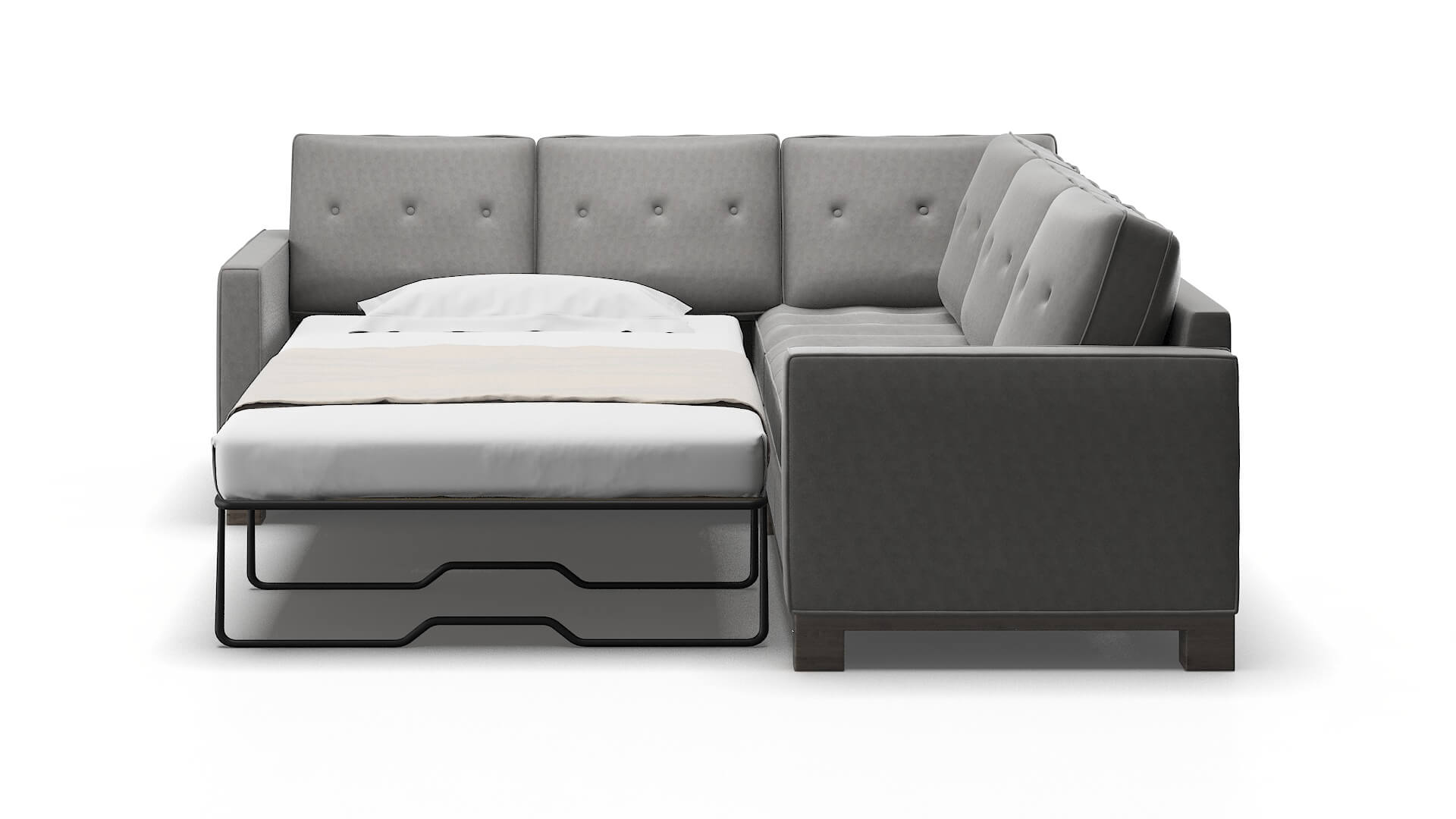 Syros Dream_d Charcoal Sectional Sleeper Espresso legs 1