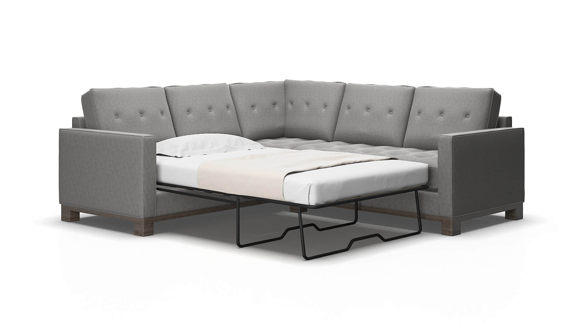 Syros Dream_d Charcoal Sectional Sleeper Espresso legs 2