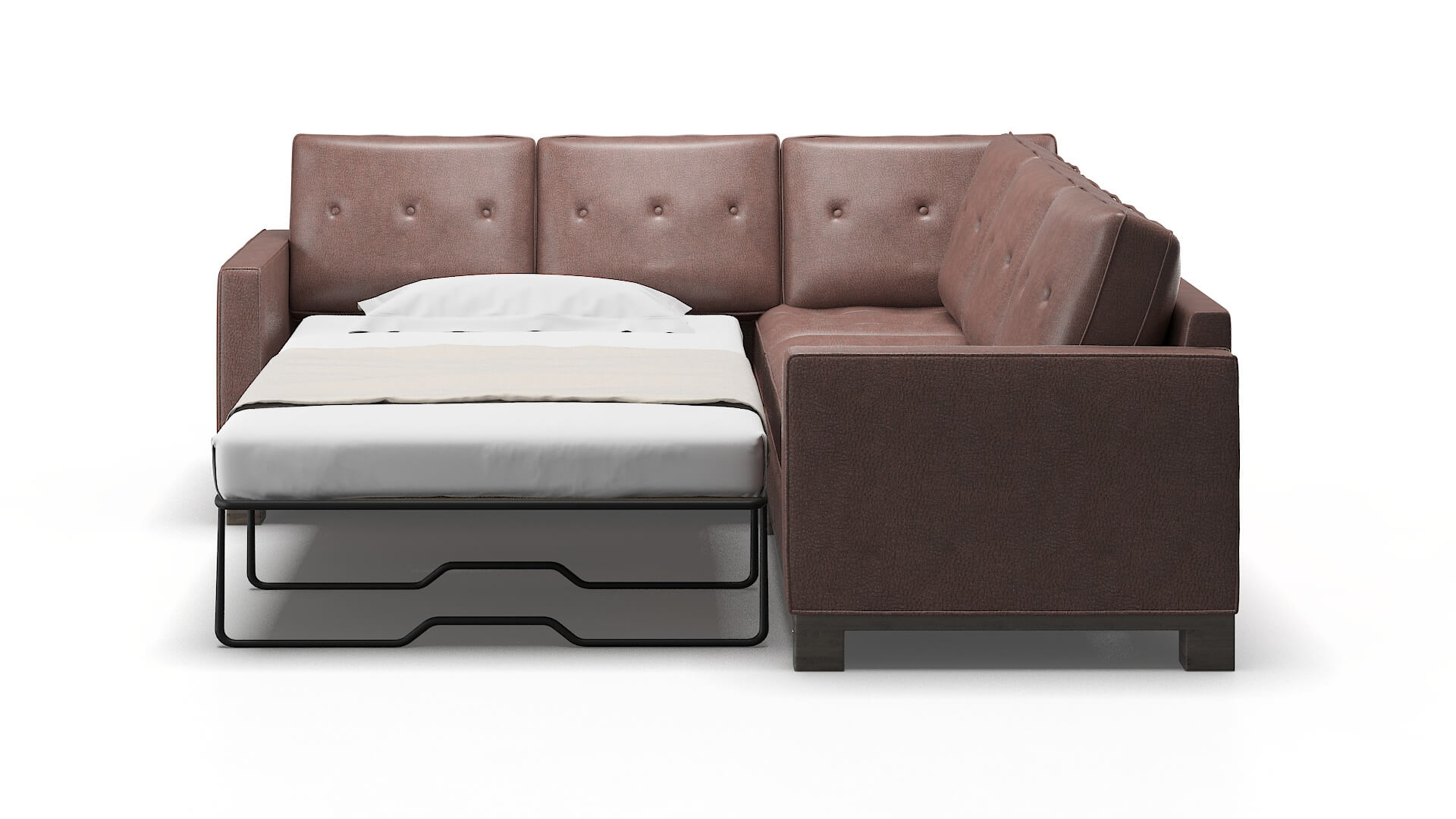 Syros Ford Brown Sectional Sleeper Espresso legs 1