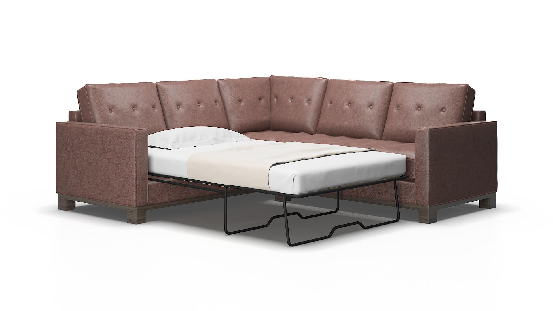Syros Ford Brown Sectional Sleeper Espresso legs 2