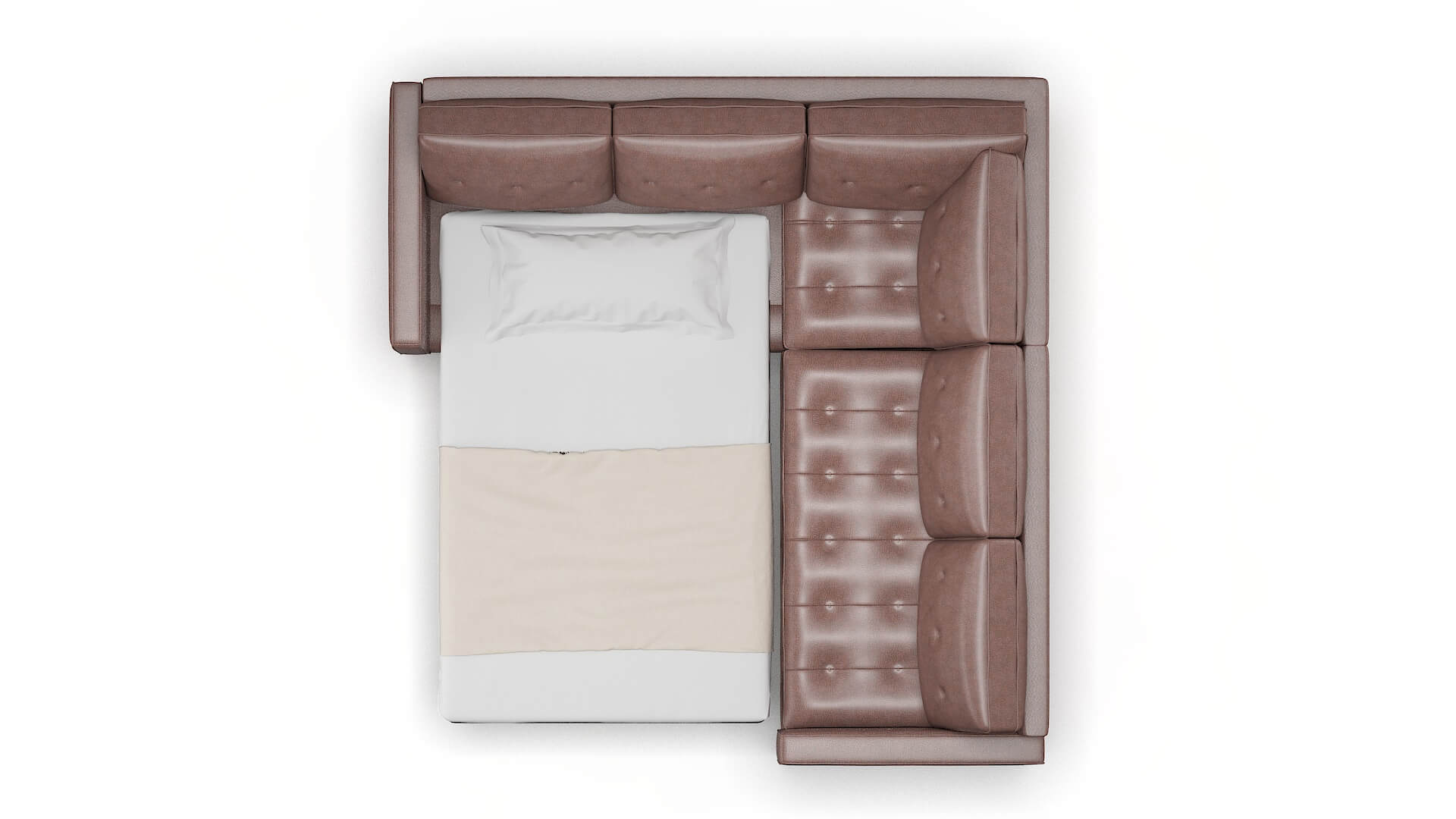 Syros Ford Brown Sectional Sleeper Espresso legs 3