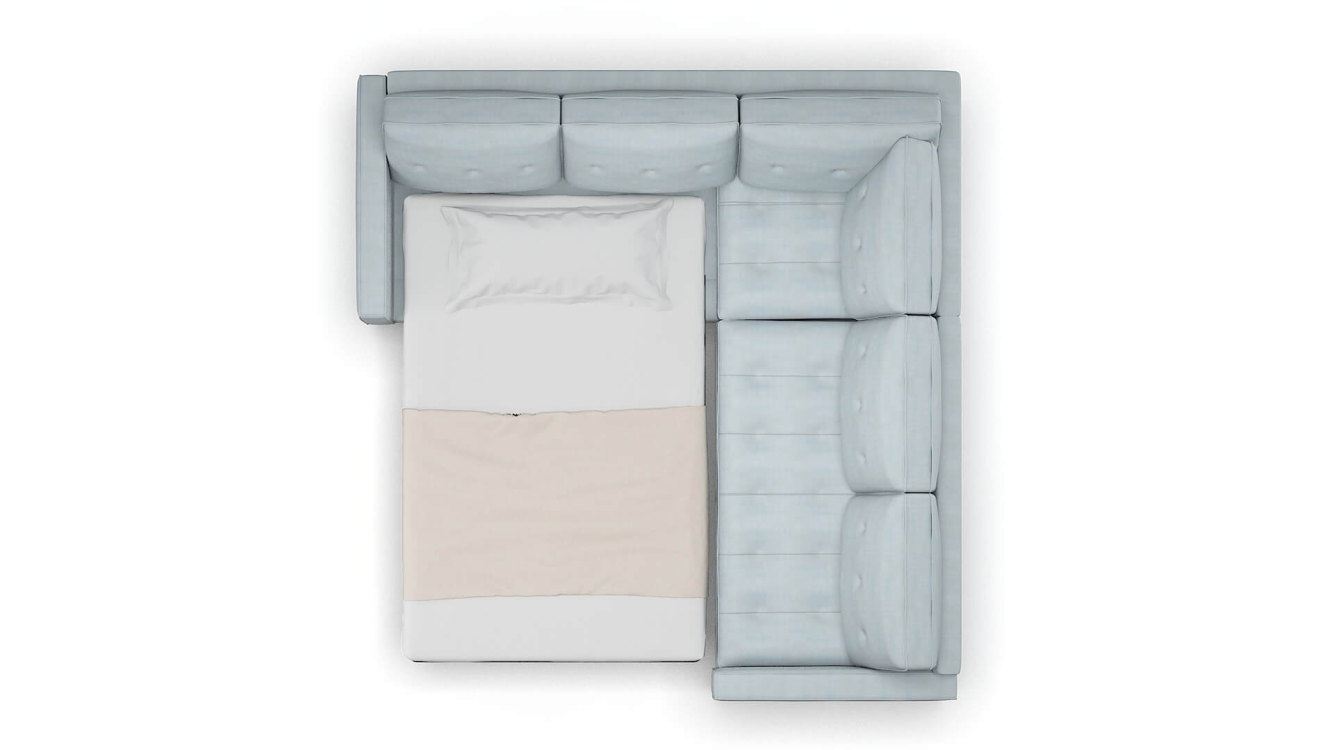 Syros Hathaway Aqua Sectional Sleeper Espresso legs 3