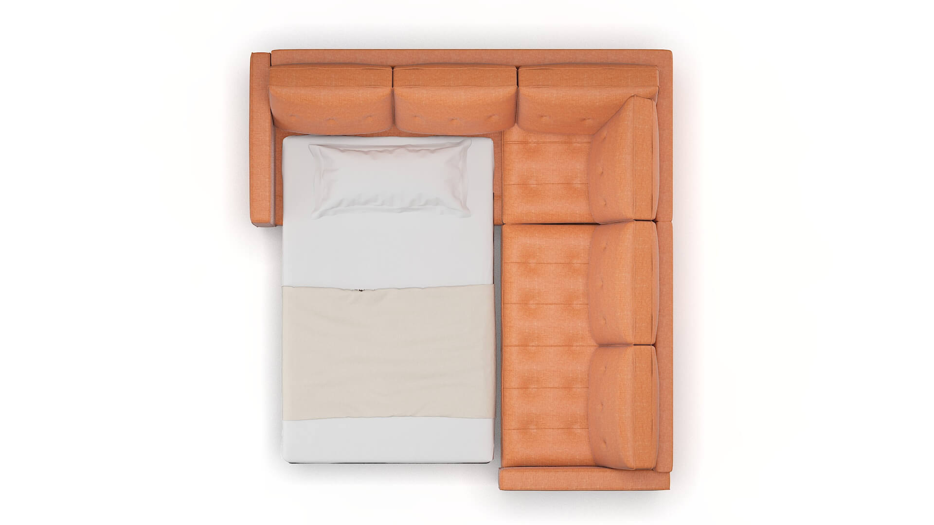 Syros Hepburn Appricot Sectional Sleeper Espresso legs 3