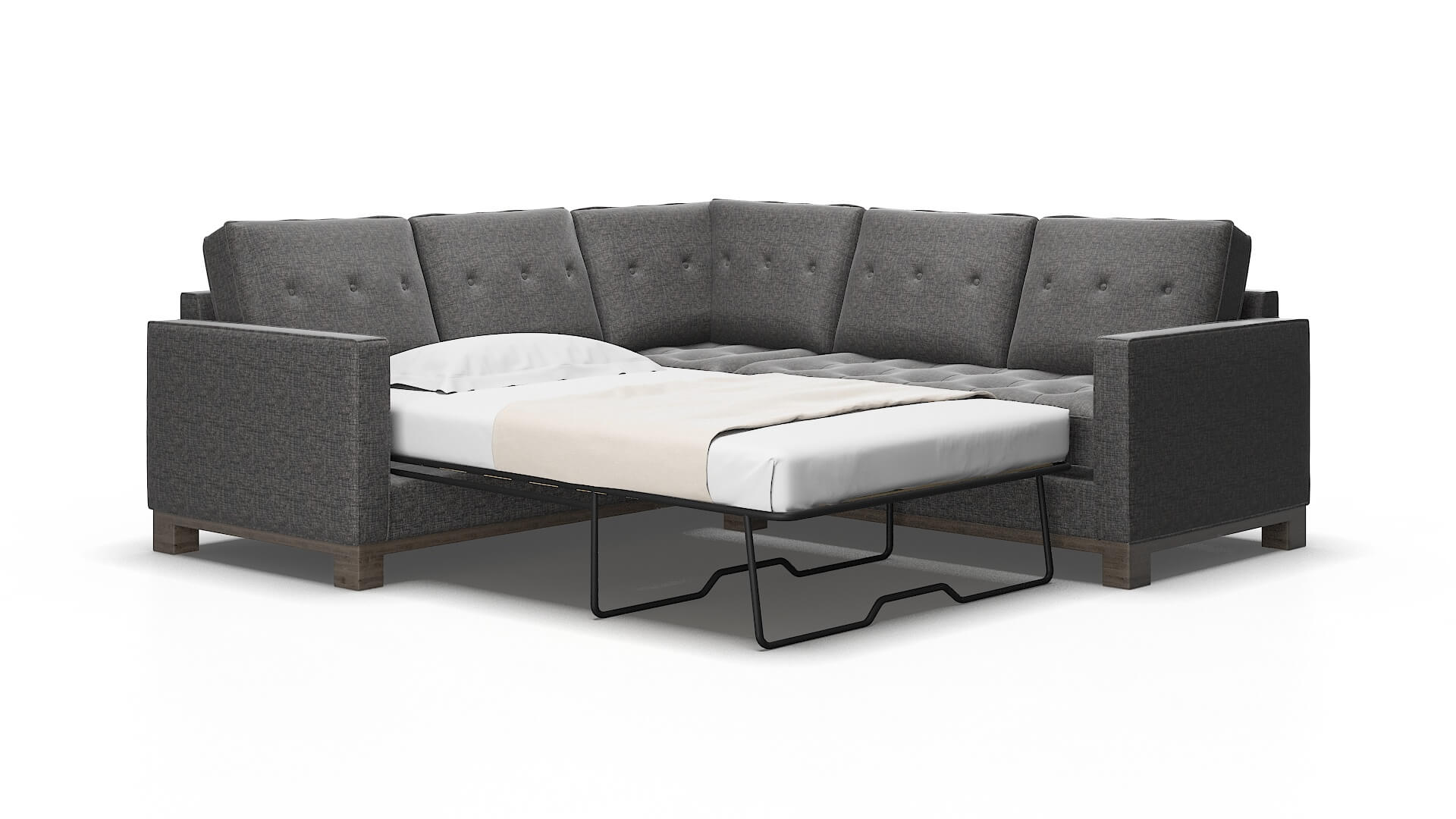 Syros Insight charcoal Sectional sleeper Espresso Legs  2