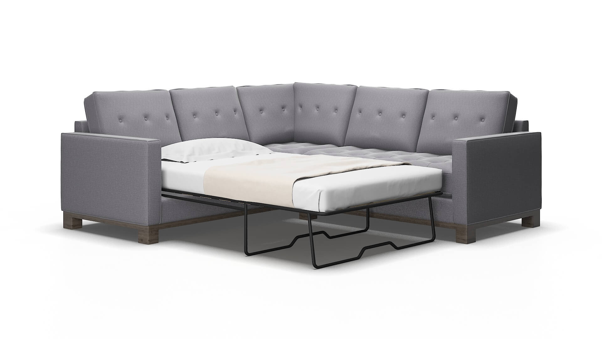 Syros Insight Denim Sectional Sleeper Espresso legs 2