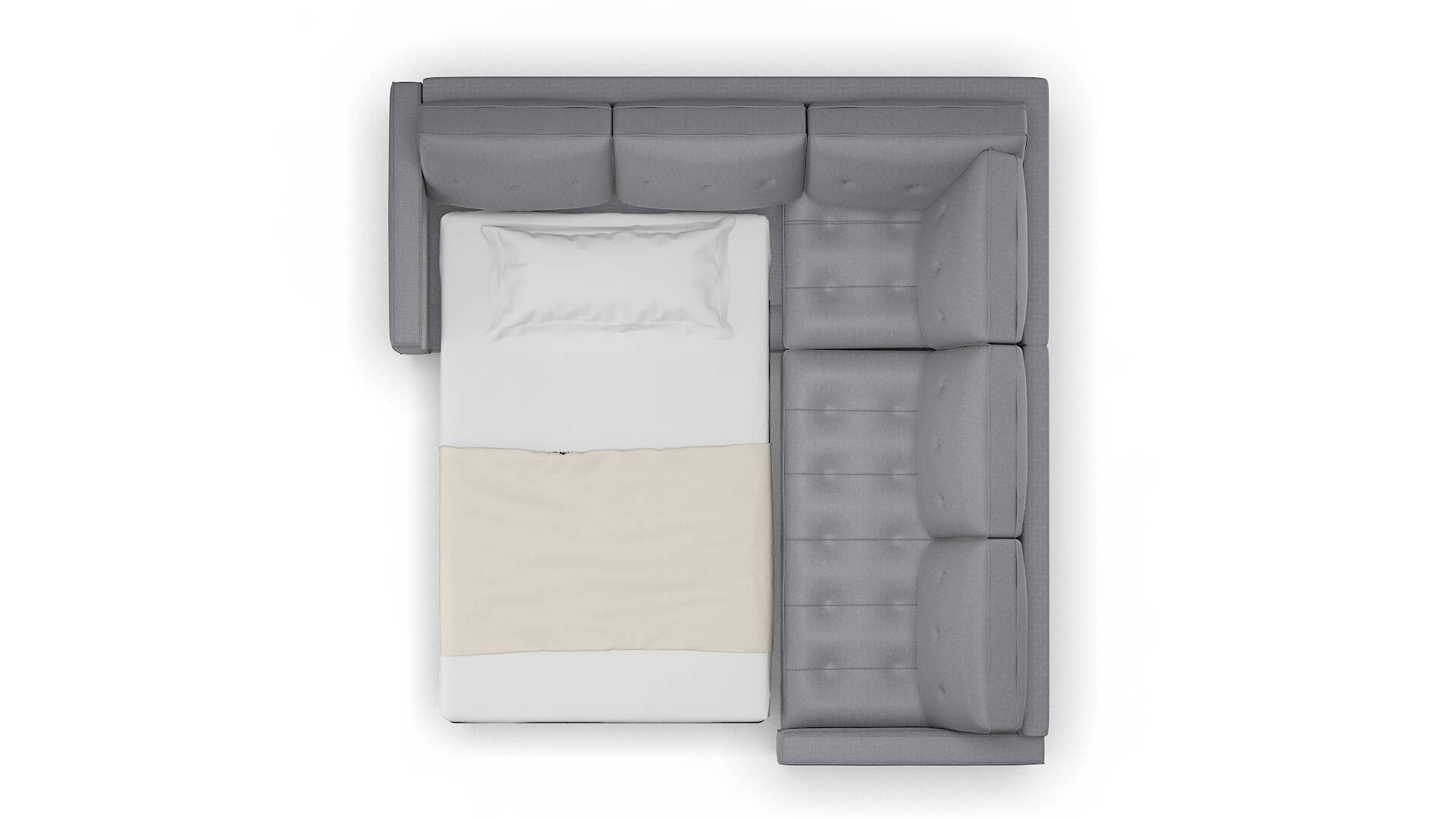 Syros Insight Denim Sectional Sleeper Espresso legs 3