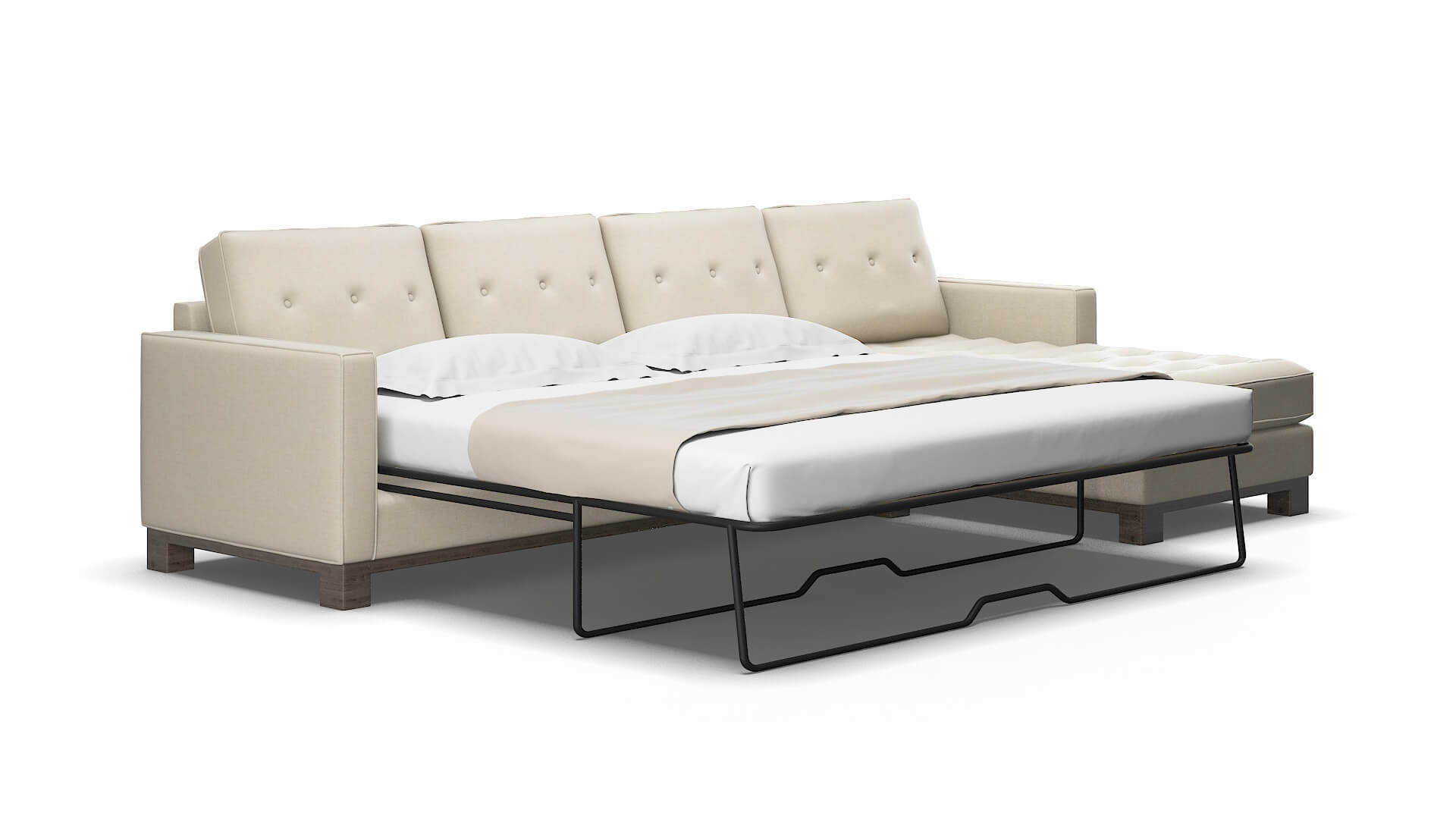 Syros Keylargo almond Panel sleeper Espresso Legs  2