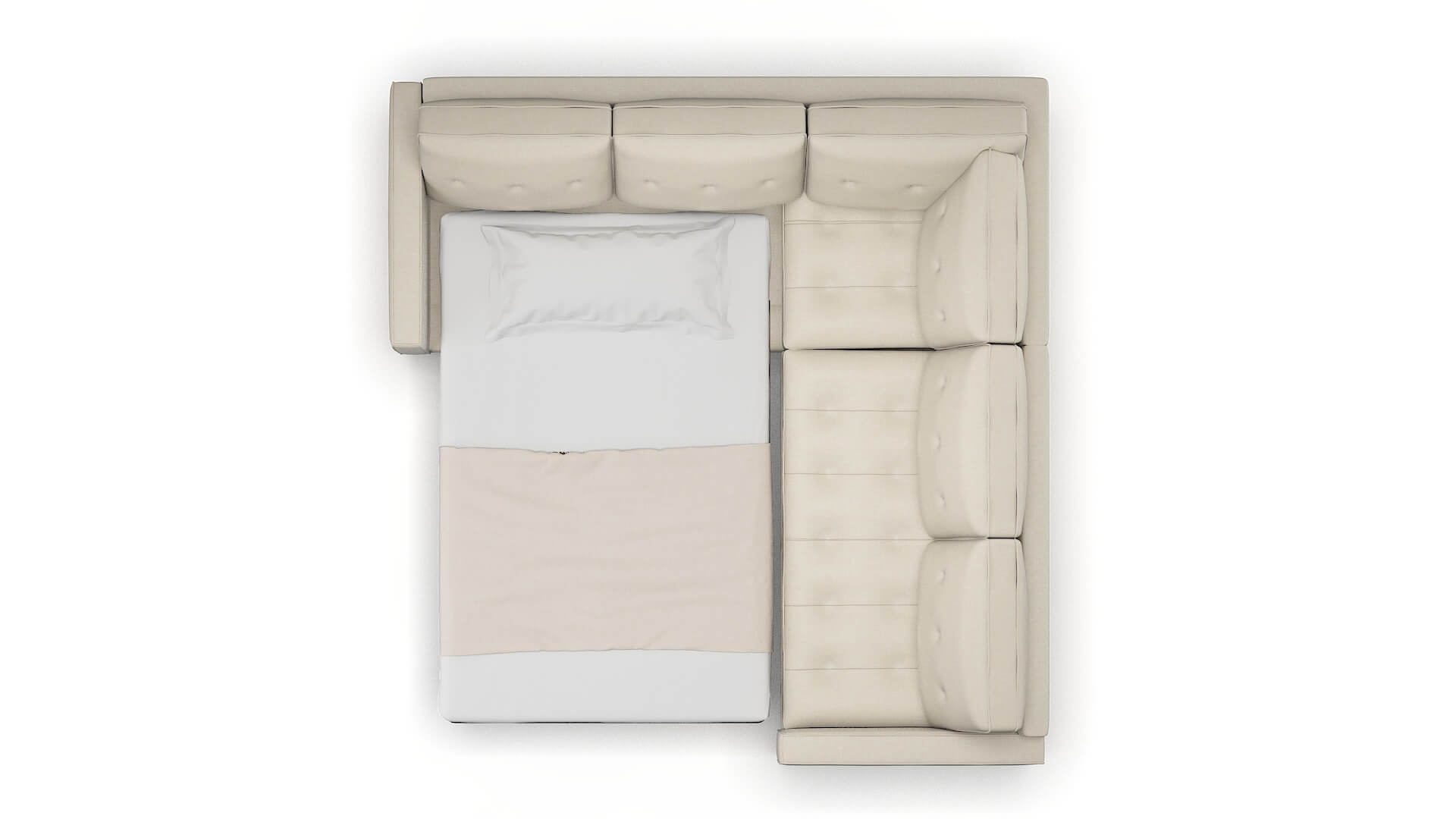 Syros Keylargo Almond Sectional Sleeper Espresso legs 3