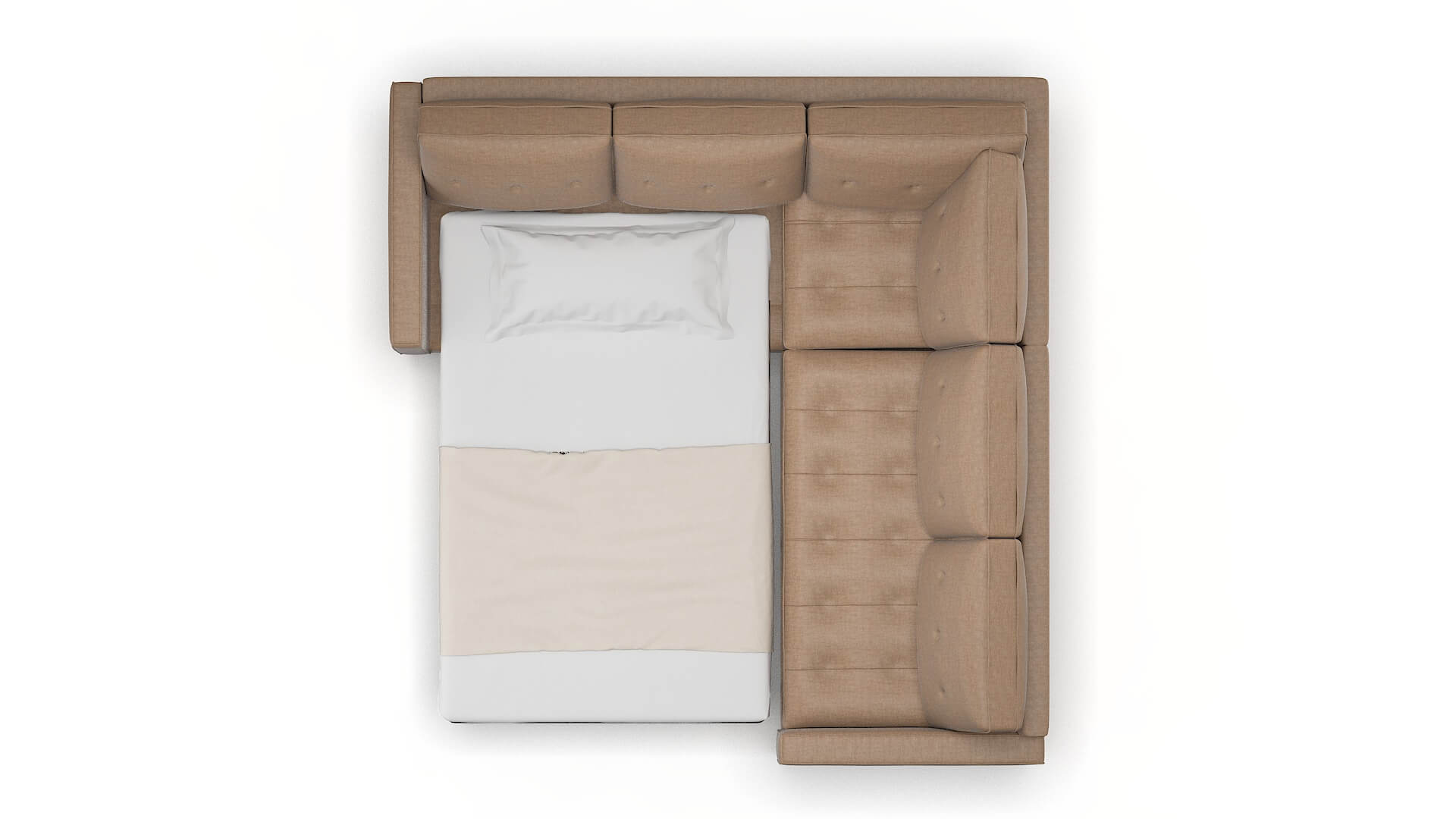 Syros Keylargo Mink Sectional Sleeper Espresso legs 3