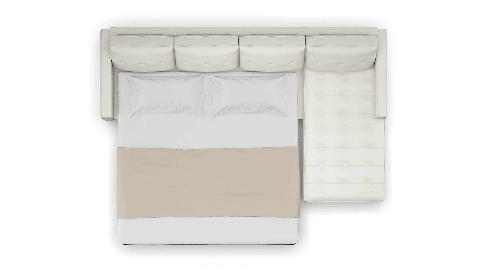 Syros Keylargo Oatmeal Panel Sleeper Espresso legs 3