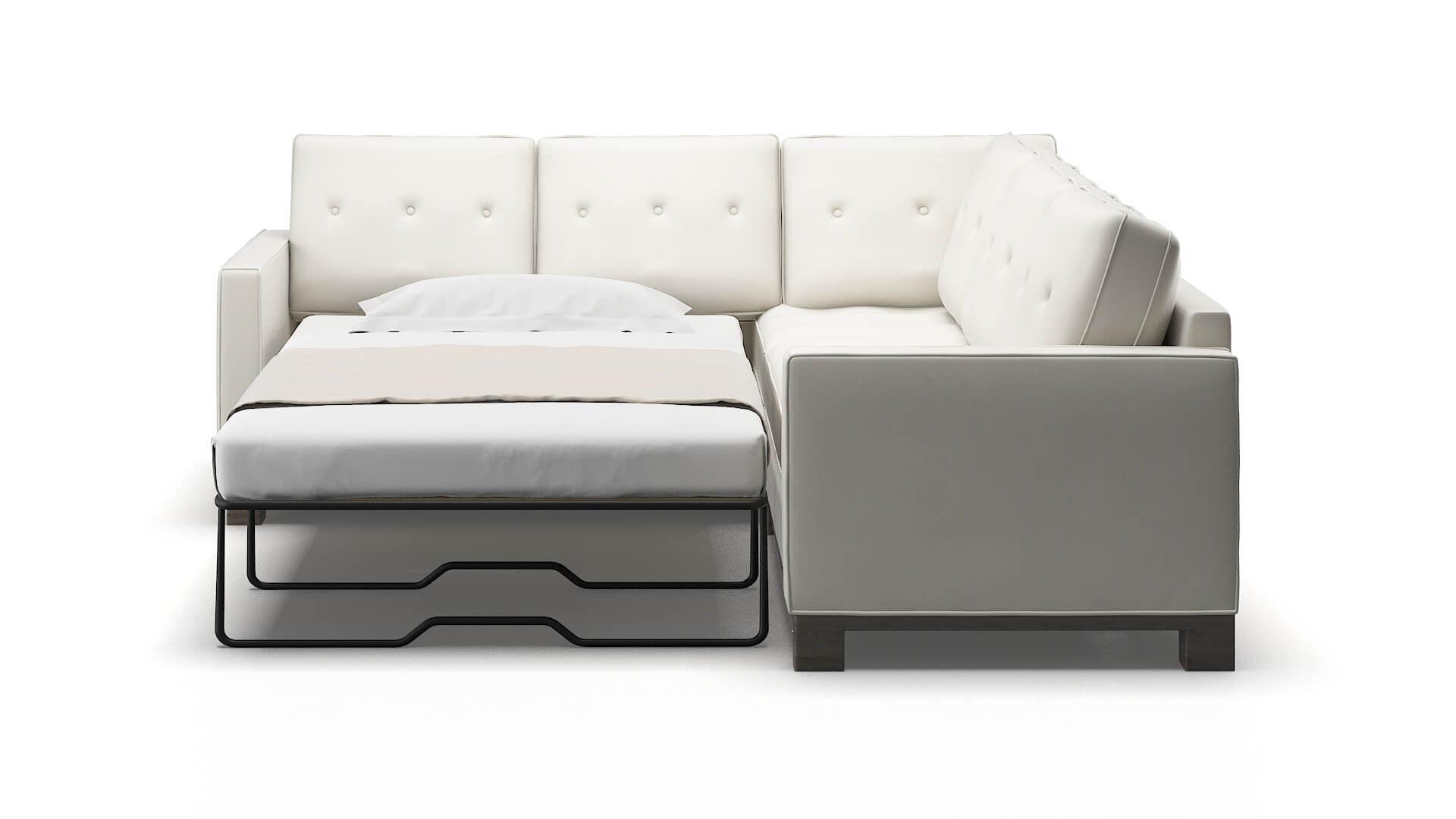 Syros Keylargo Oatmeal Sectional Sleeper Espresso legs 1