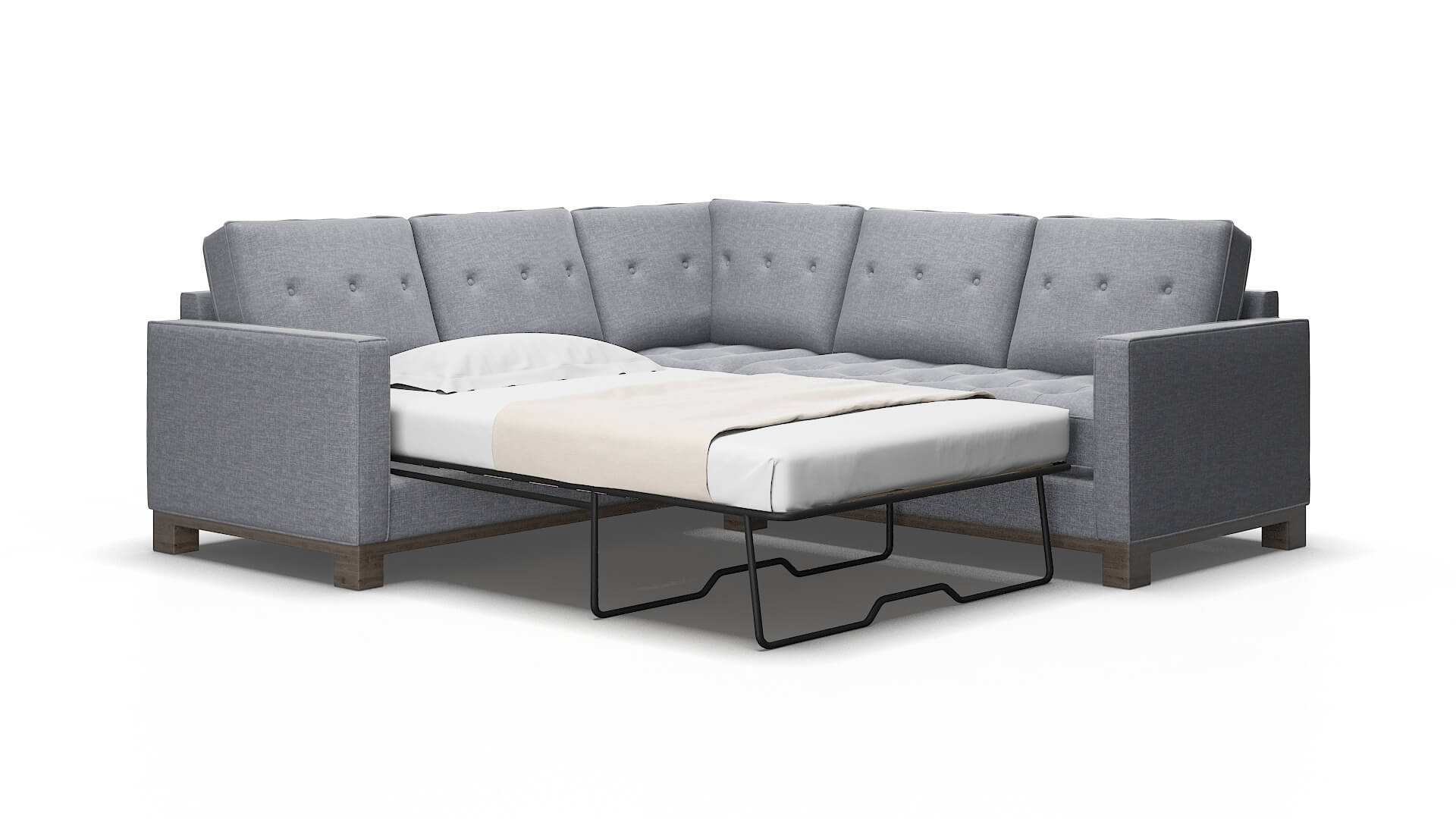 Syros Lana ash Sectional sleeper Espresso Legs  2