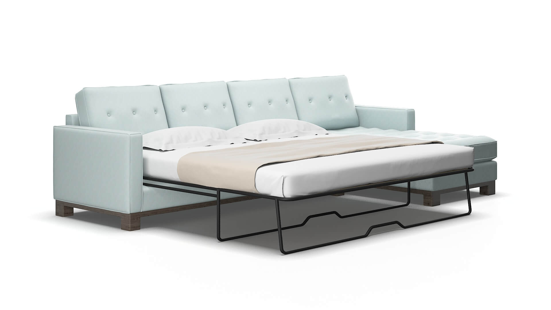 Syros Leslie robins_egg Panel sleeper Espresso Legs  2