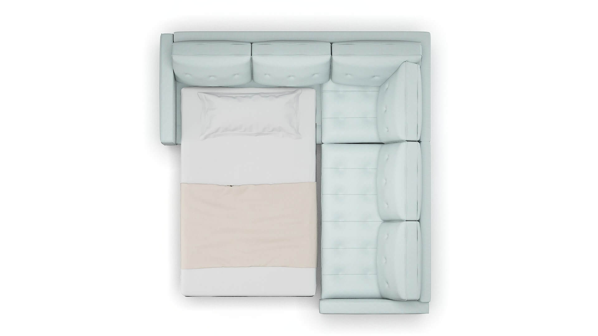 Syros Leslie Robins_egg Sectional Sleeper Espresso legs 3