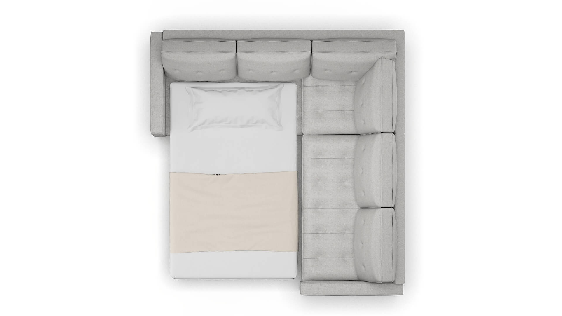 Syros Malibu Dove Sectional Sleeper Espresso legs 3