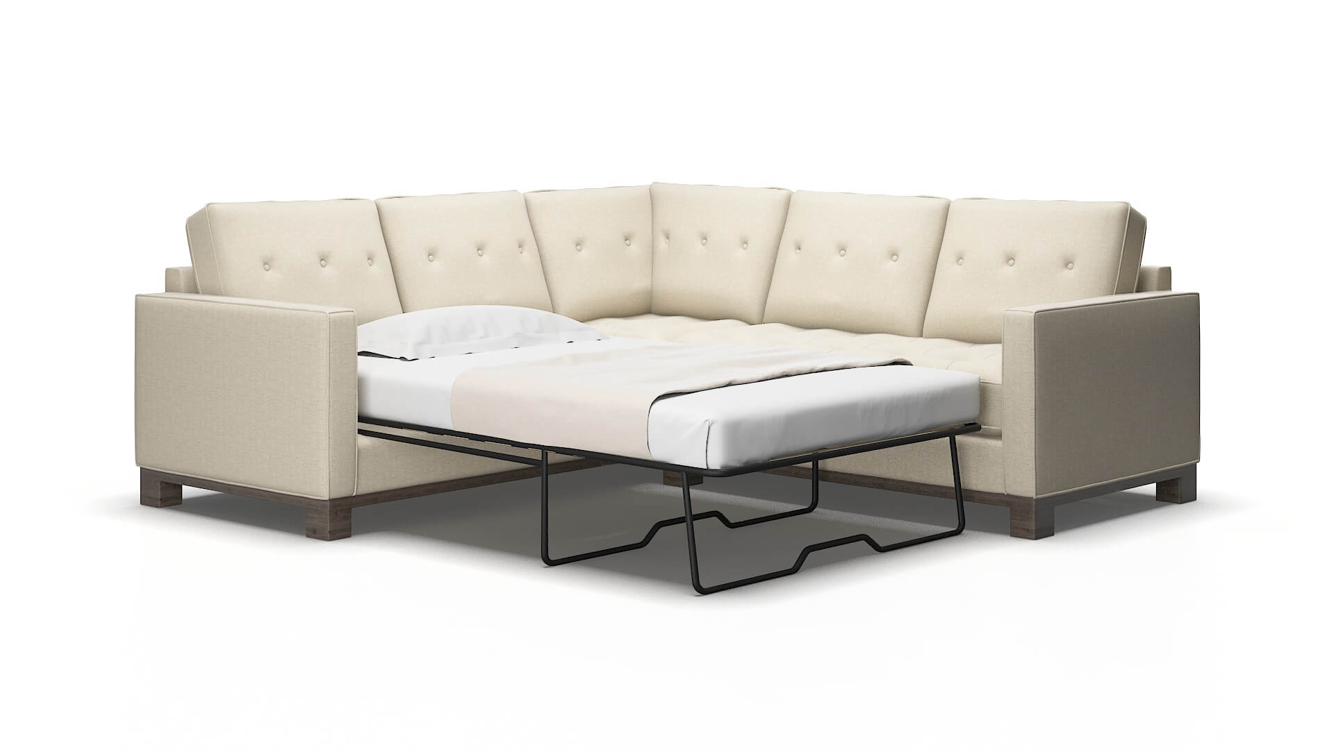 Syros Malibu sand Sectional sleeper Espresso Legs  2