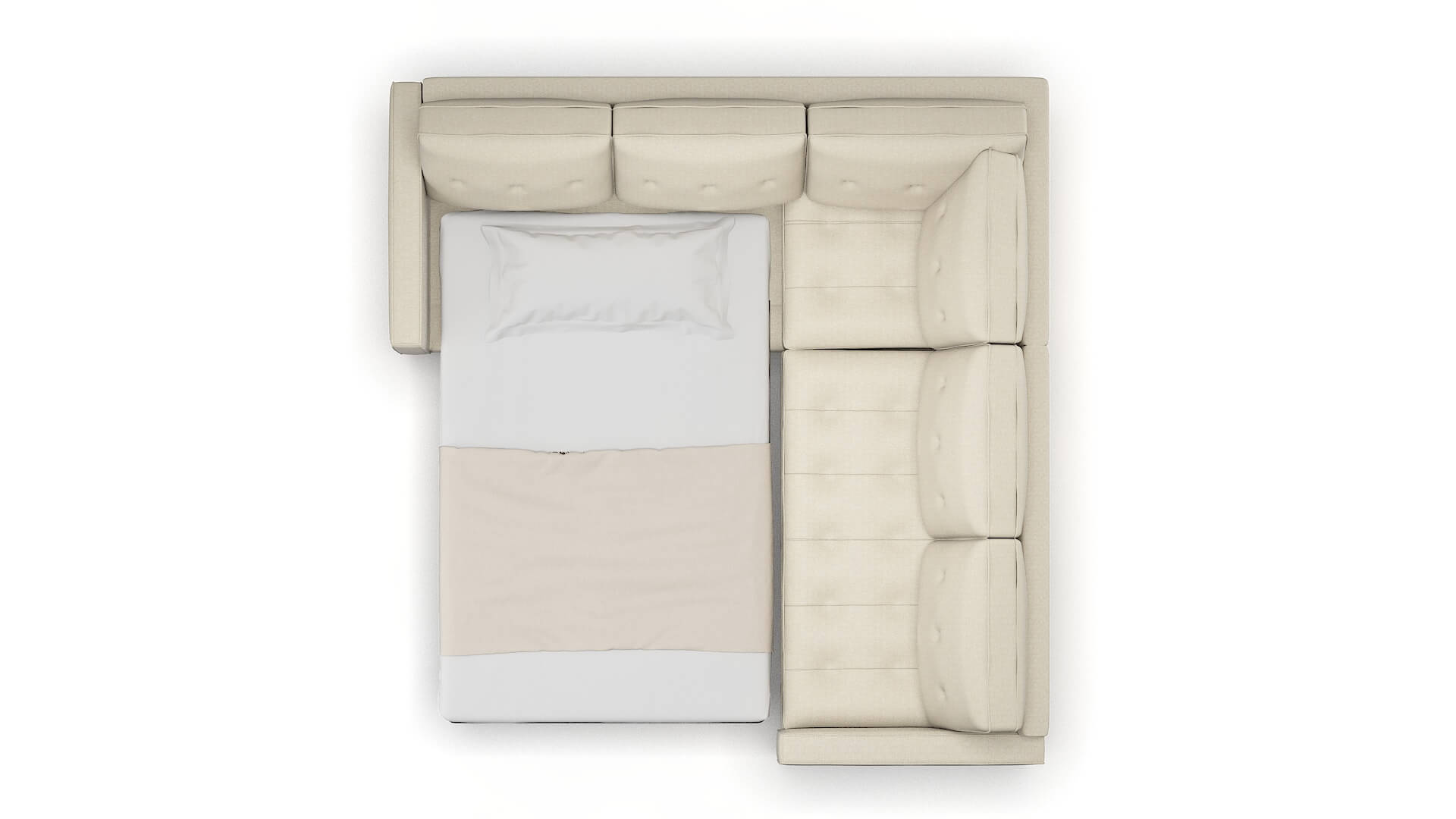 Syros Malibu Sand Sectional Sleeper Espresso legs 3