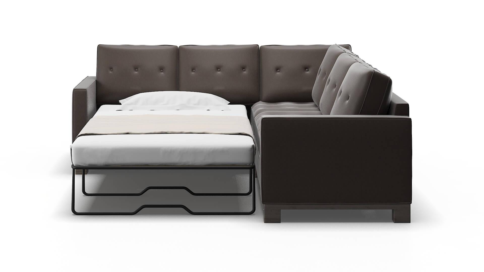 Syros Naples Graphite Sectional Sleeper Espresso legs 1