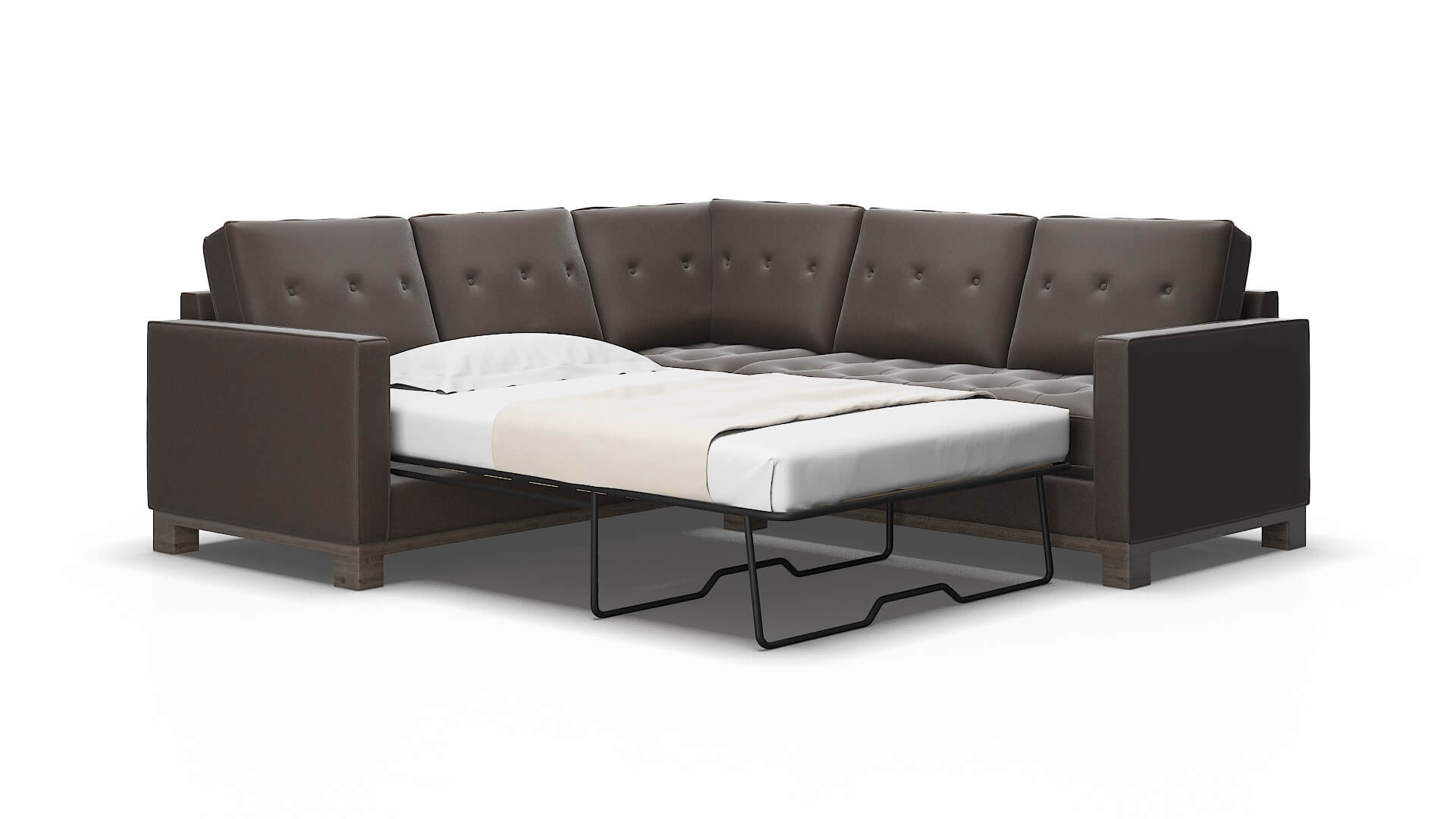 Syros Naples graphite Sectional sleeper Espresso Legs  2