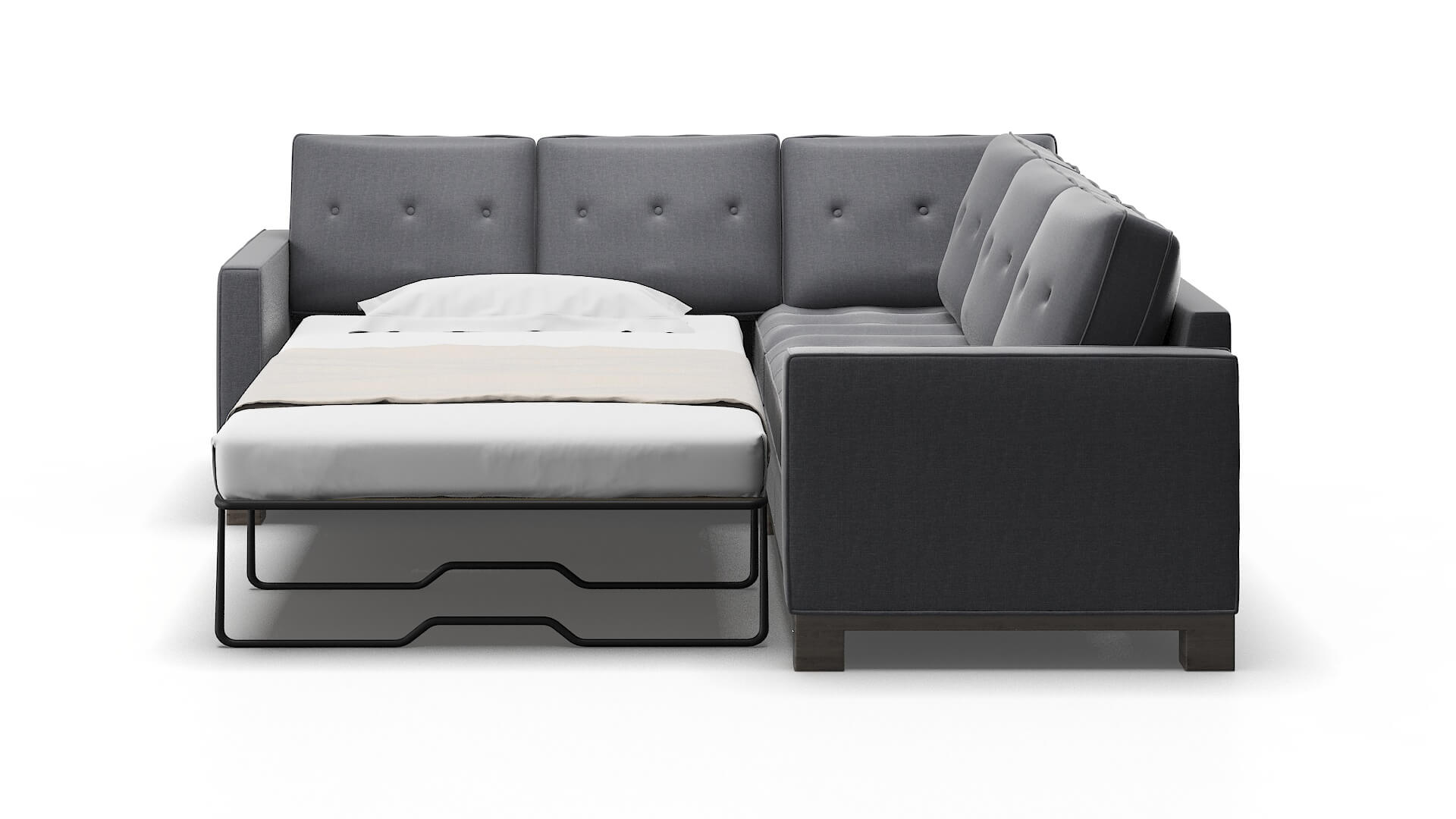Syros Notion Graphite Sectional Sleeper Espresso legs 1