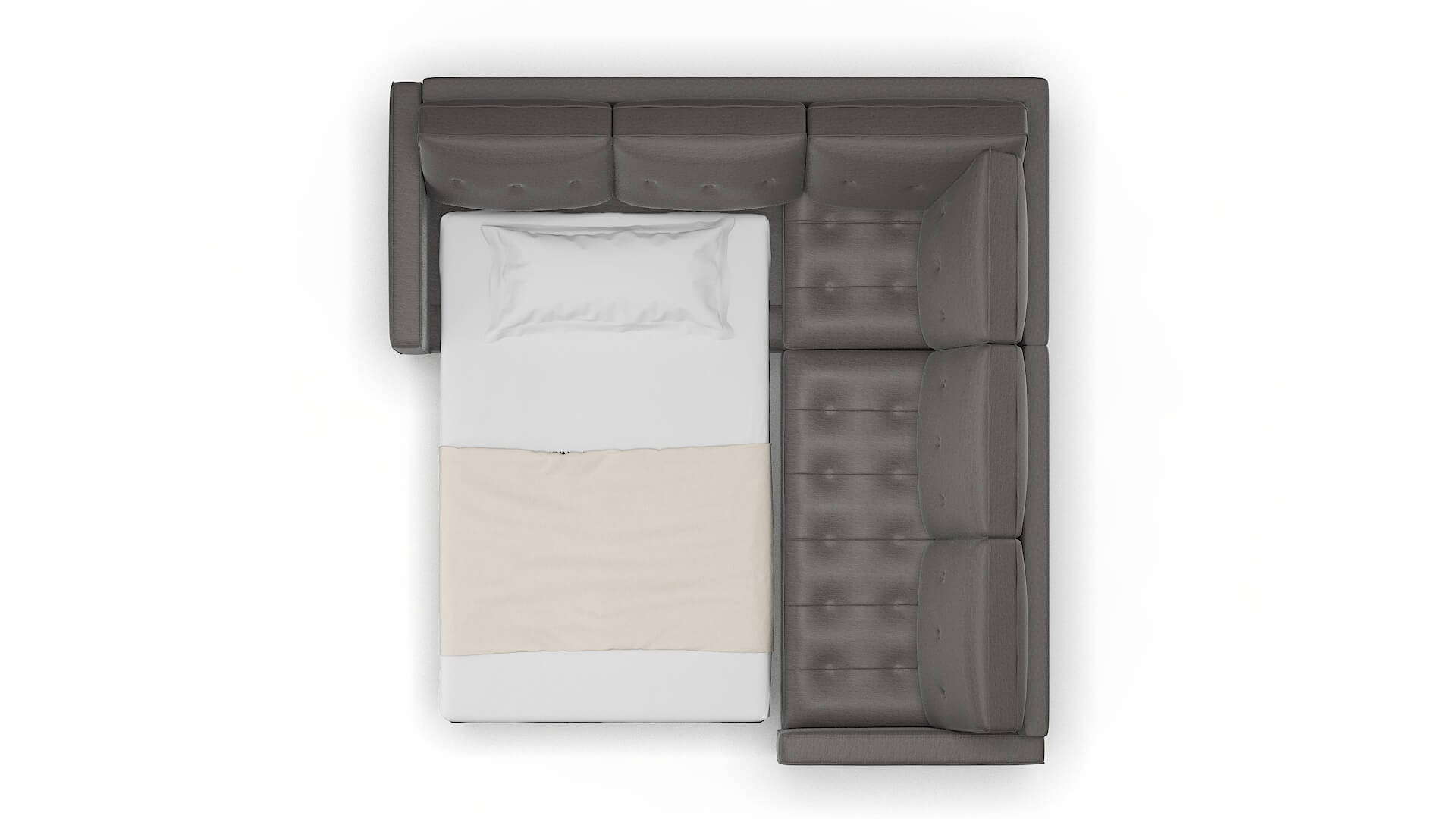 Syros Oscar Charcoal Sectional Sleeper Espresso legs 3