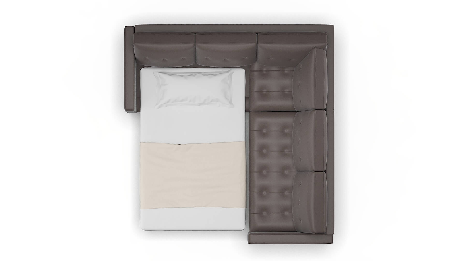 Syros Oscar Chocolate Sectional Sleeper Espresso legs 3