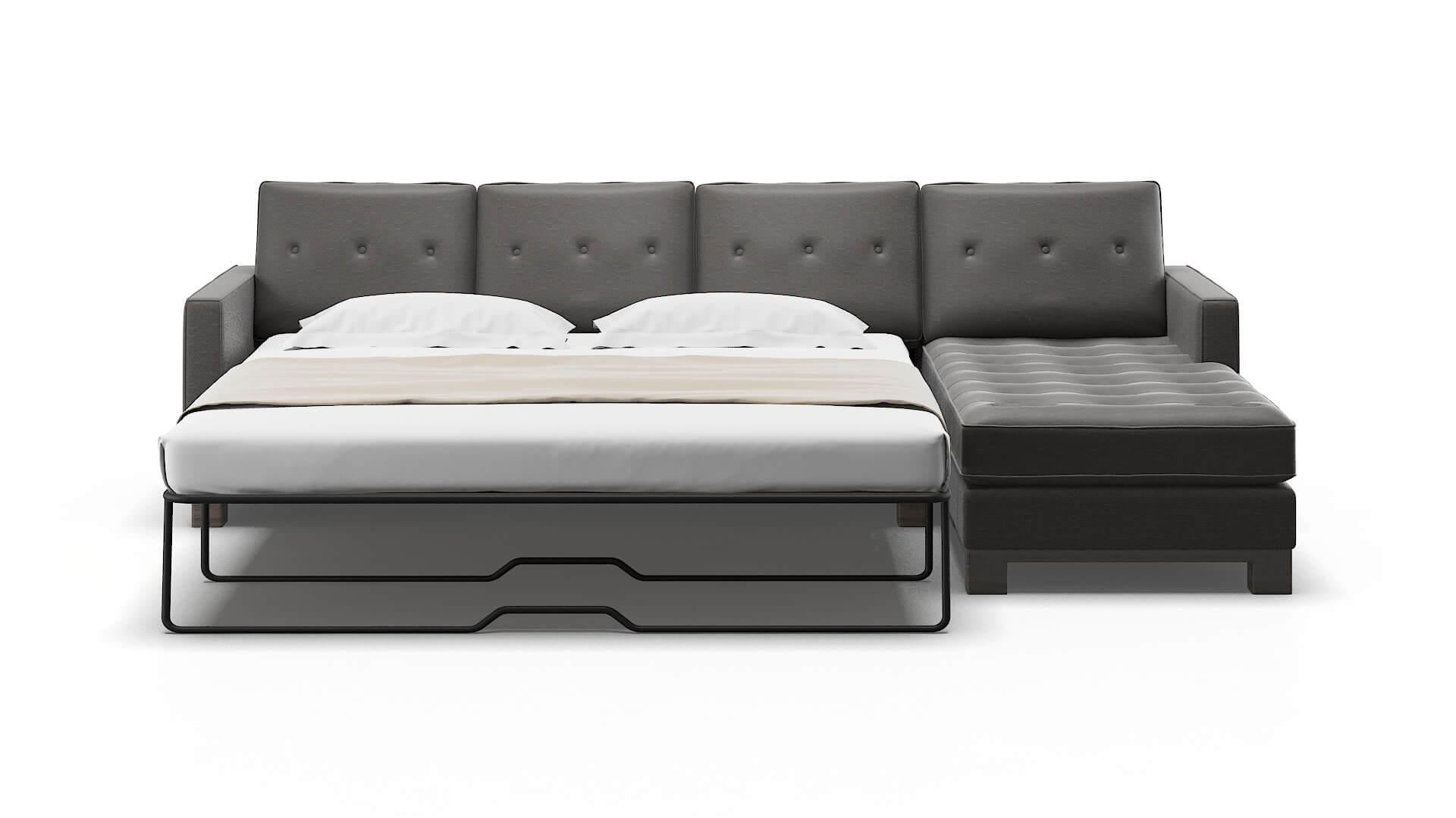 Syros Oscar Grey Panel Sleeper Espresso legs 1