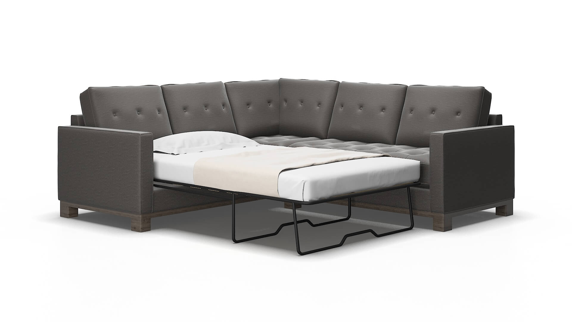 Syros Oscar grey Sectional sleeper Espresso Legs  2