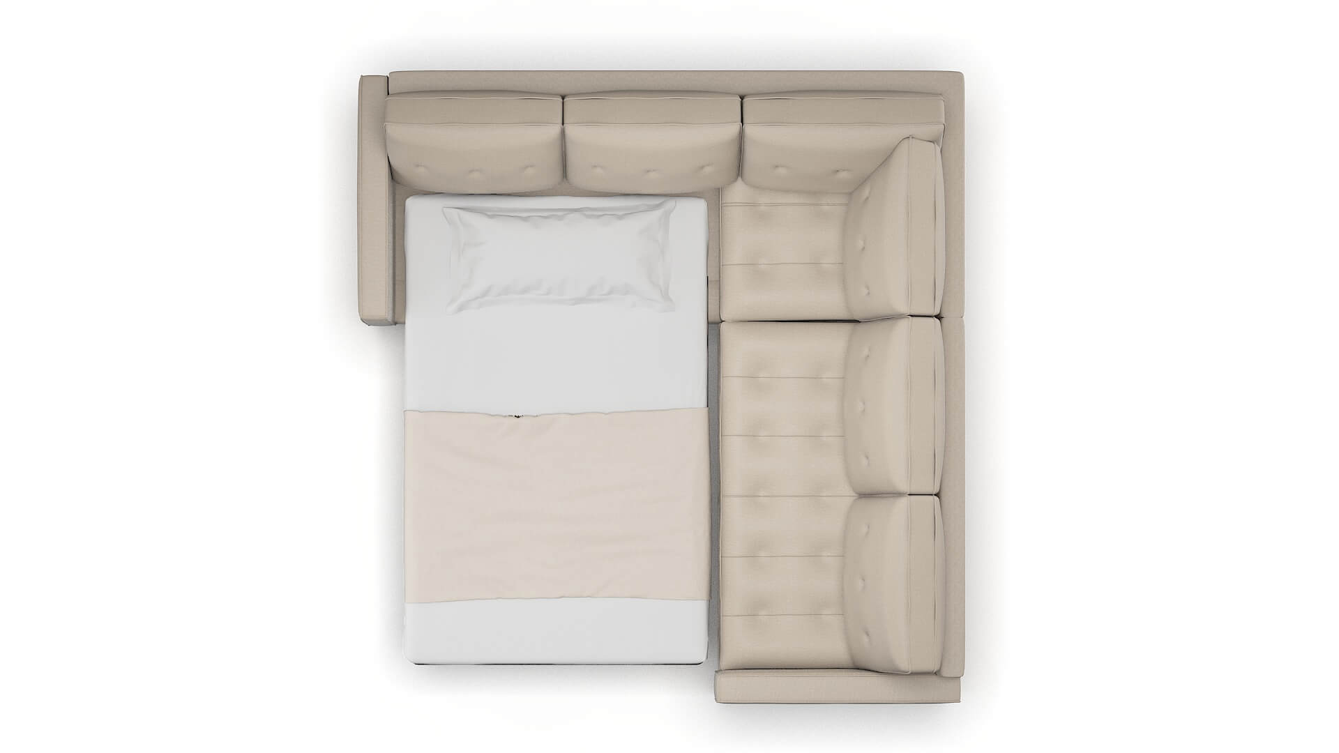 Syros Oscar Linen Sectional Sleeper Espresso legs 3