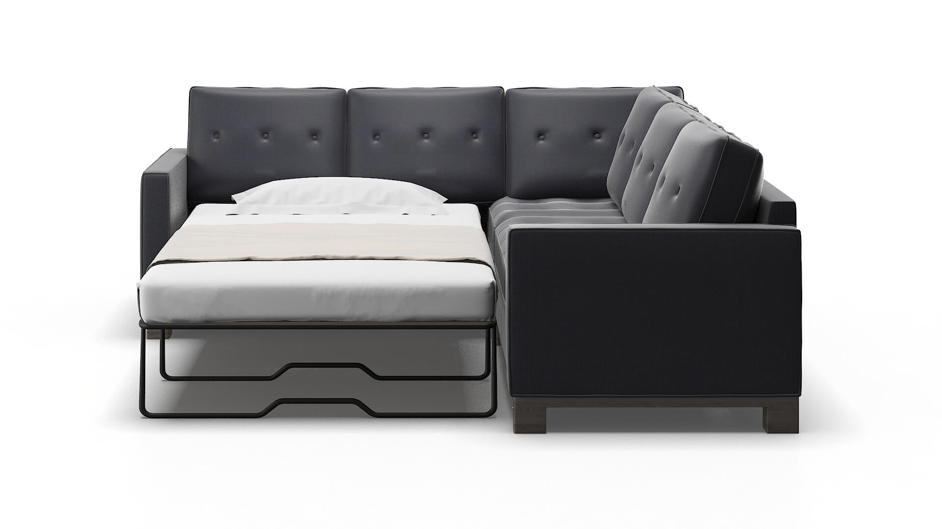 Syros Parker Midnight Sectional Sleeper Espresso legs 1
