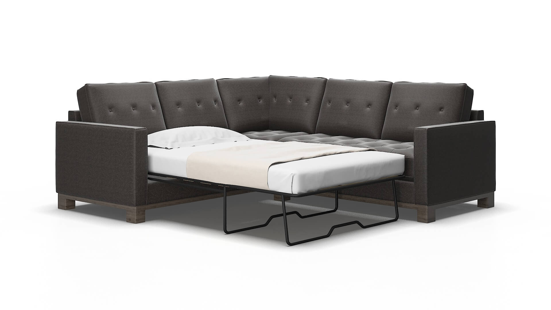Syros Phoenix Chocolate Sectional Sleeper Espresso legs 2