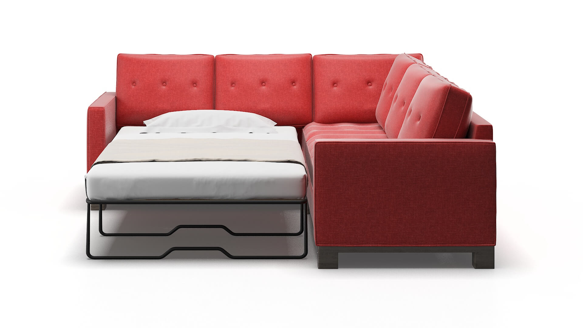Syros Portland Berry Sectional Sleeper Espresso legs 1