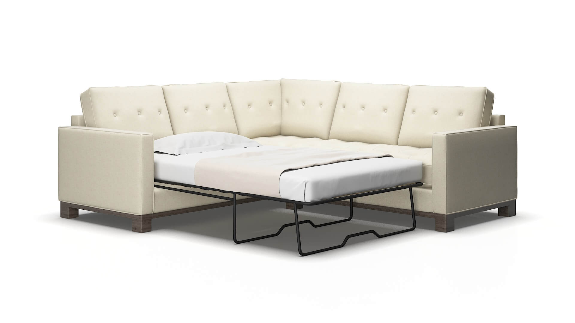 Syros Redondo Oyster Sectional Sleeper Espresso legs 2