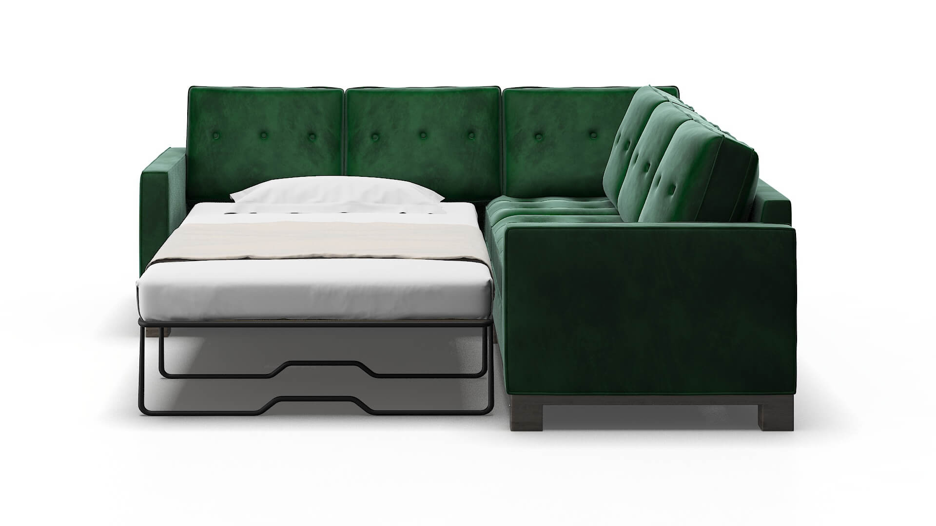 Syros Royale Evergreen Sectional Sleeper Espresso legs 1
