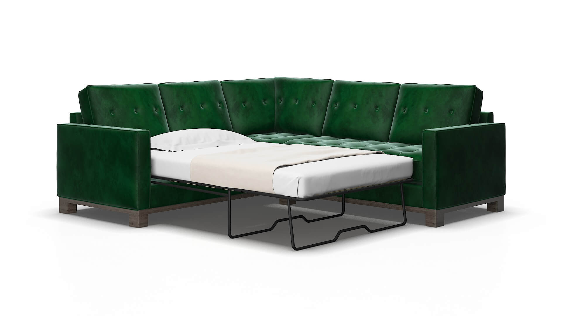 Syros Royale evergreen Sectional sleeper Espresso Legs  2