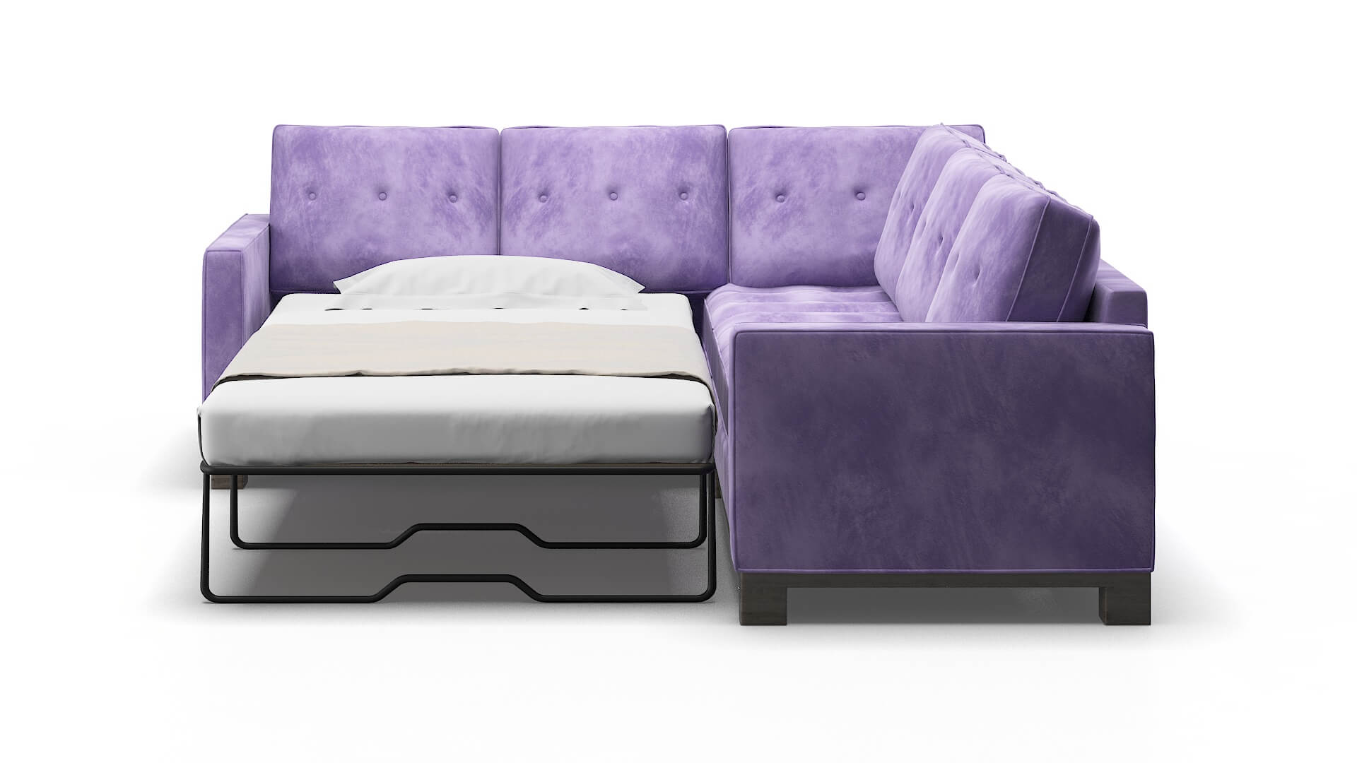 Syros Royale Lavender Sectional Sleeper Espresso legs 1