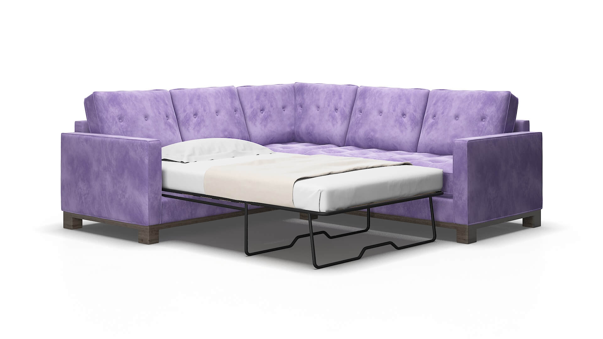 Syros Royale Lavender Sectional Sleeper Espresso legs 2