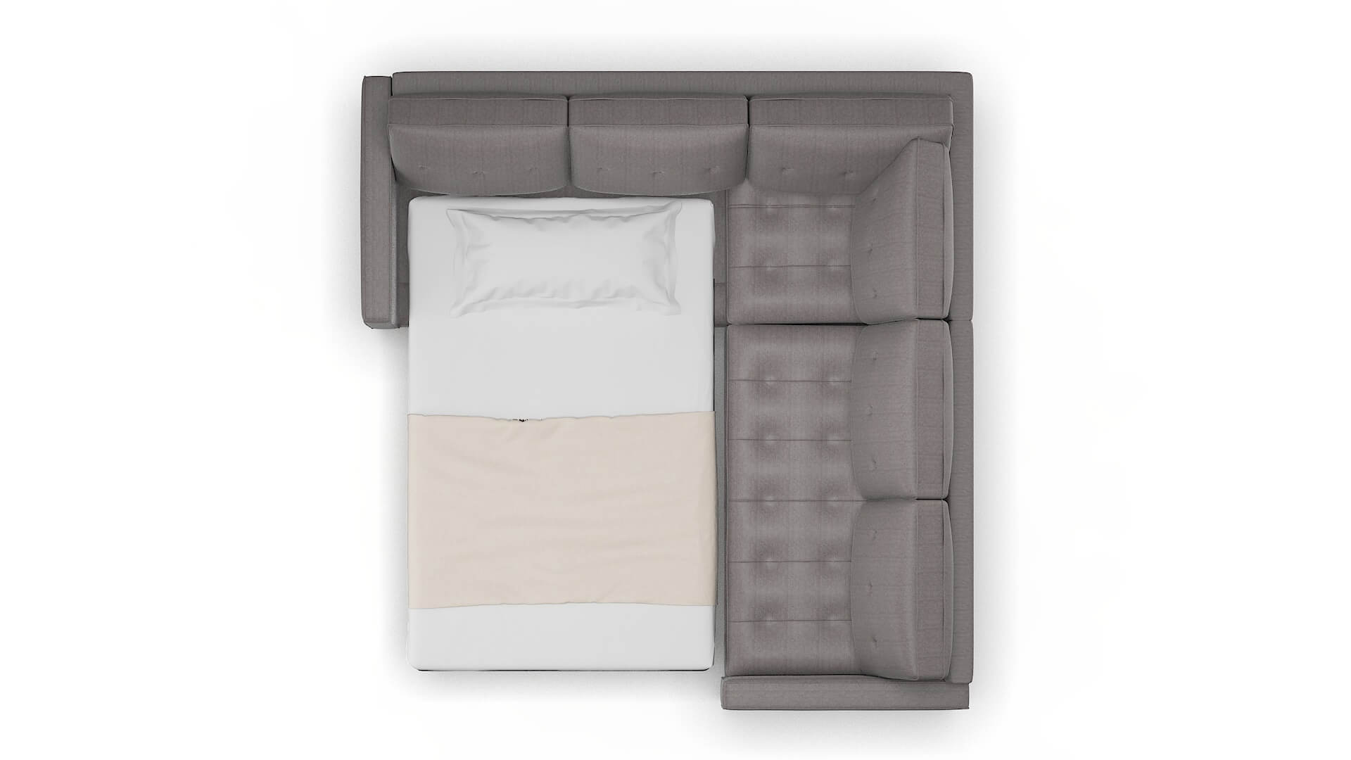 Syros Sasha Granite Sectional Sleeper Espresso legs 3